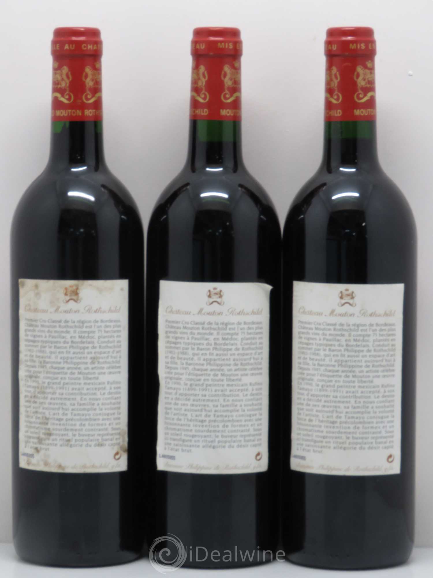 Château Mouton Rothschild 1er Grand Cru Classé 1998 - Lot de 3 bouteilles - 1
