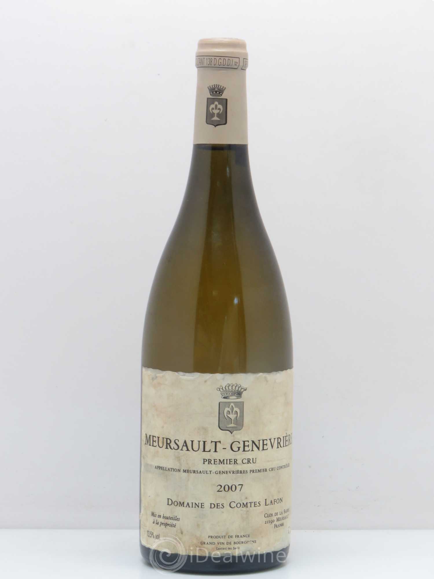 Meursault 1er Cru Genevrières Comtes Lafon (Domaine des) 2007 - Lot de 1 bouteille - 0