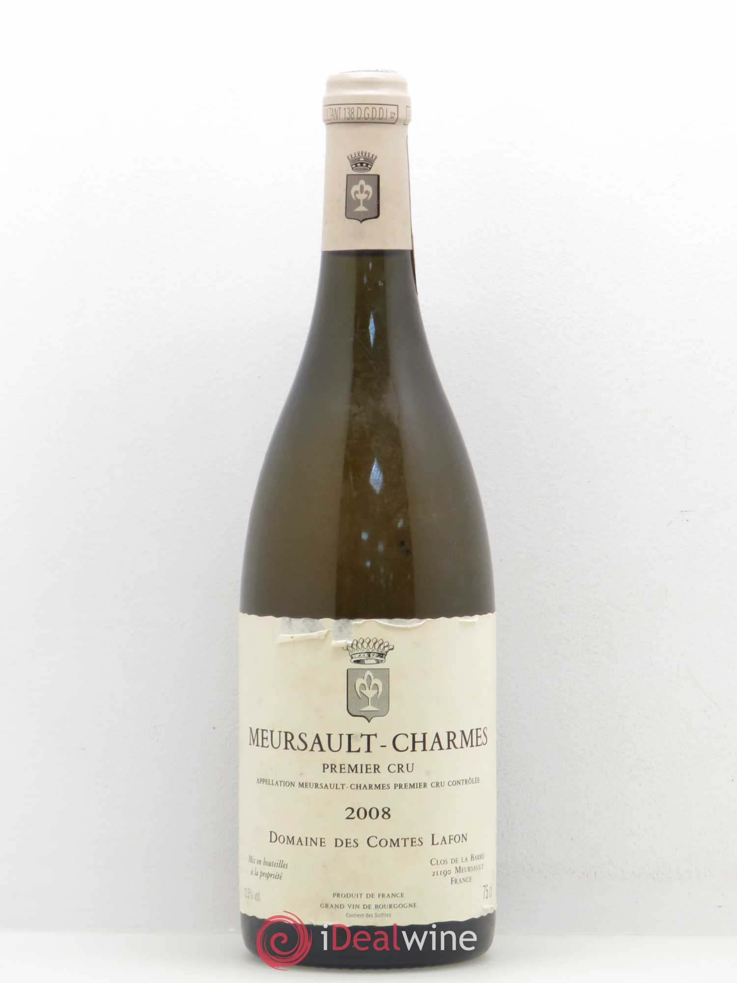 Meursault 1er Cru Charmes Comtes Lafon (Domaine des) 2008 - Lot de 1 bouteille - 0