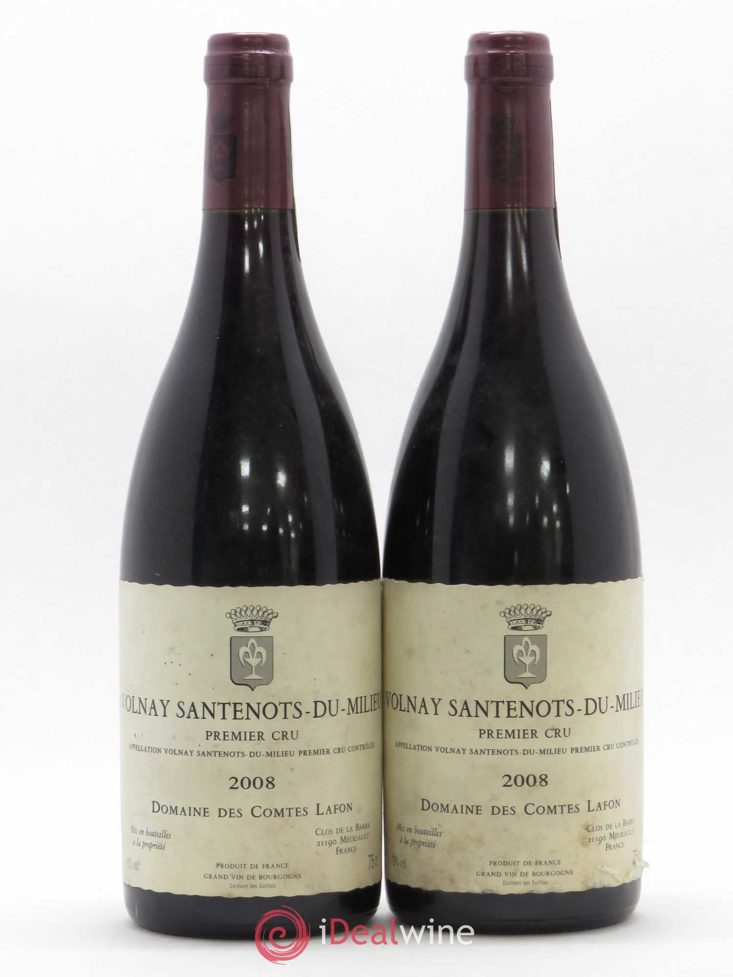 Volnay 1er Cru Santenots du Milieu Comtes Lafon (Domaine des) 2008 - Lot de 2 bouteilles - 0