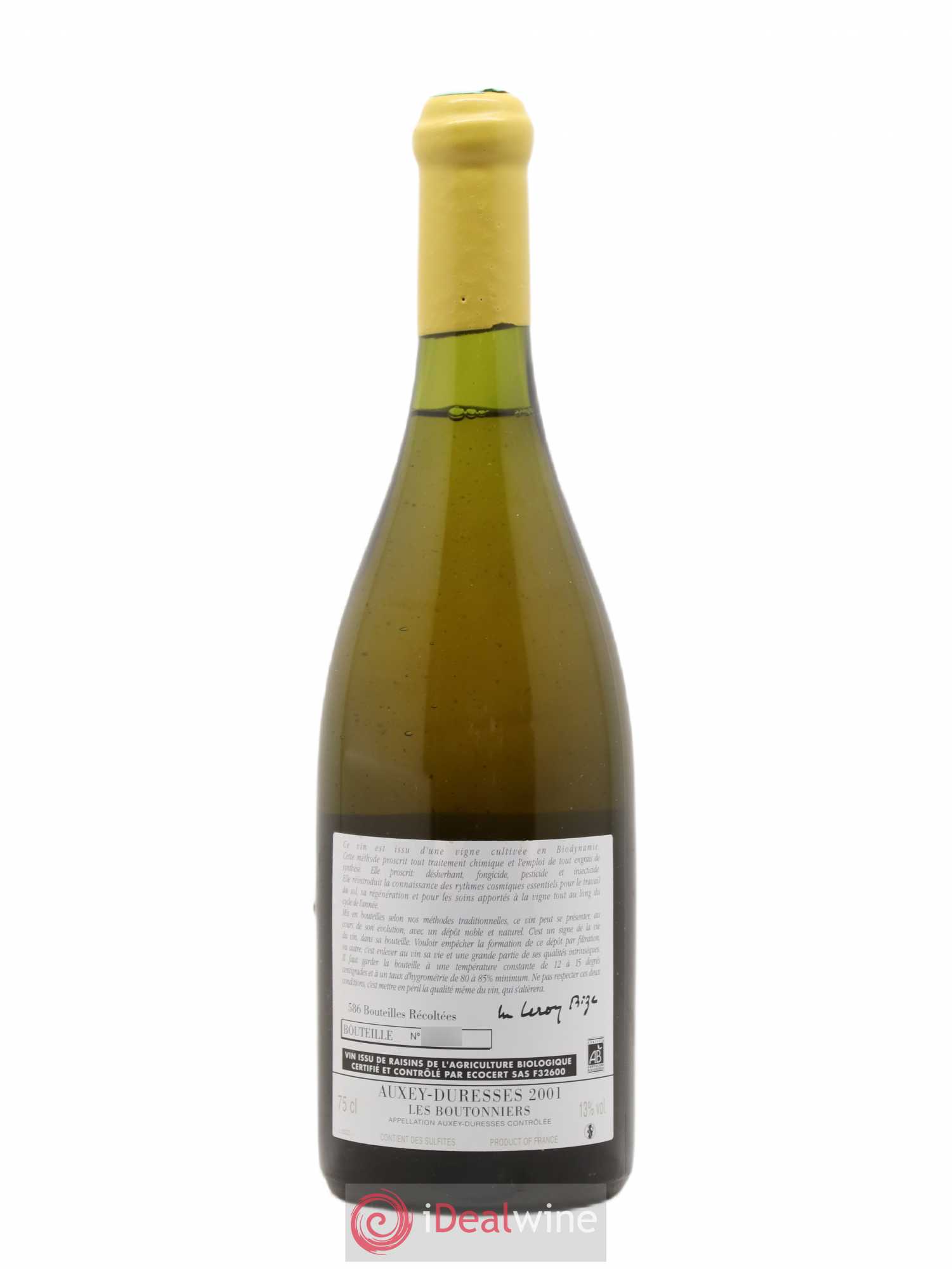 Auxey-Duresses Les Boutonniers d'Auvenay (Domaine) 2001 - Lot de 1 bouteille - 1