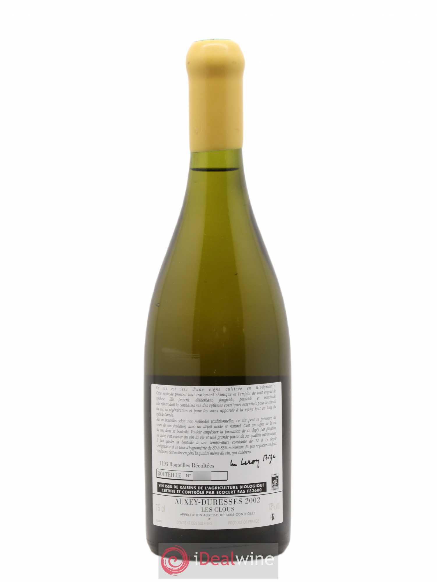 Auxey-Duresses Les Clous d'Auvenay (Domaine) 2002 - Lot de 1 bouteille - 1