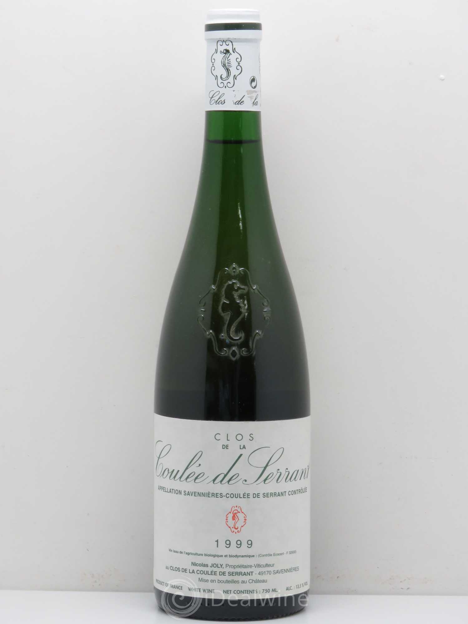 Savennières Clos de la Coulée de Serrant Vignobles de la Coulée de Serrant - Nicolas Joly 1999 - Lot de 1 bouteille - 0