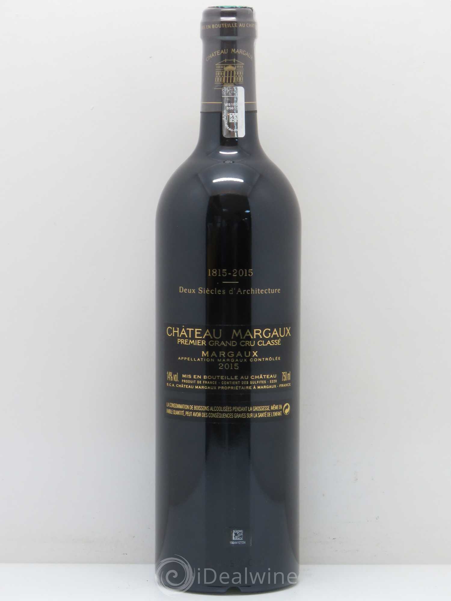 Château Margaux 1er Grand Cru Classé 2015 - Lot de 1 bouteille - 1