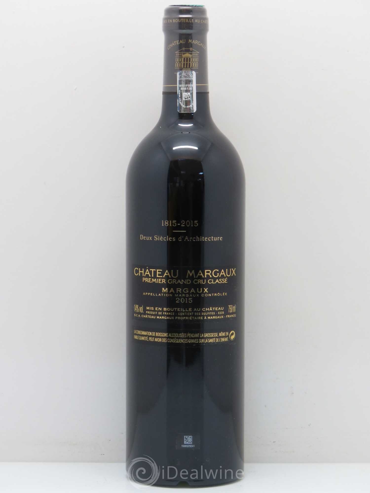 Château Margaux 1er Grand Cru Classé 2015 - Lot de 1 bouteille - 1