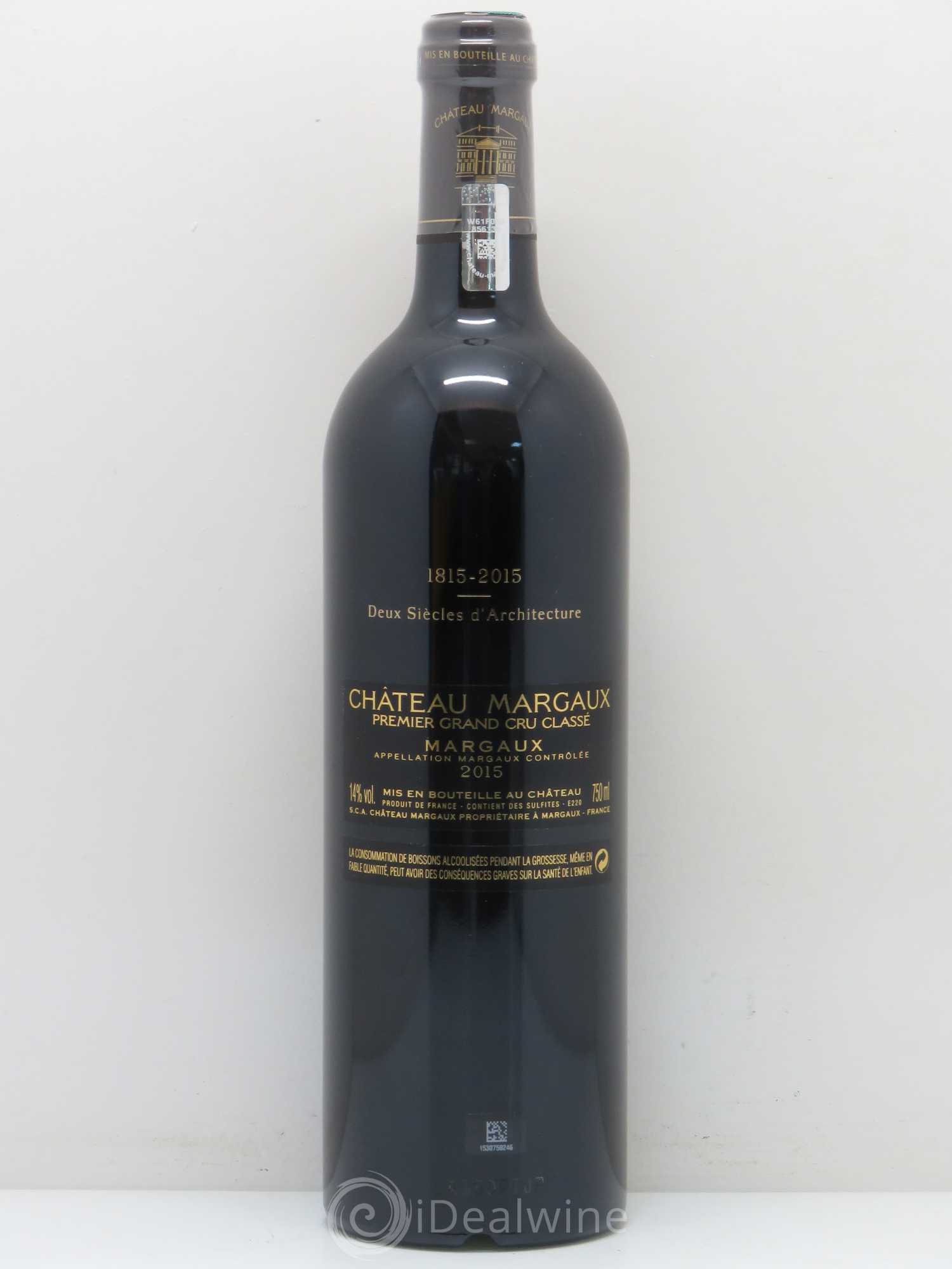Château Margaux 1er Grand Cru Classé 2015 - Lot de 1 bouteille - 1