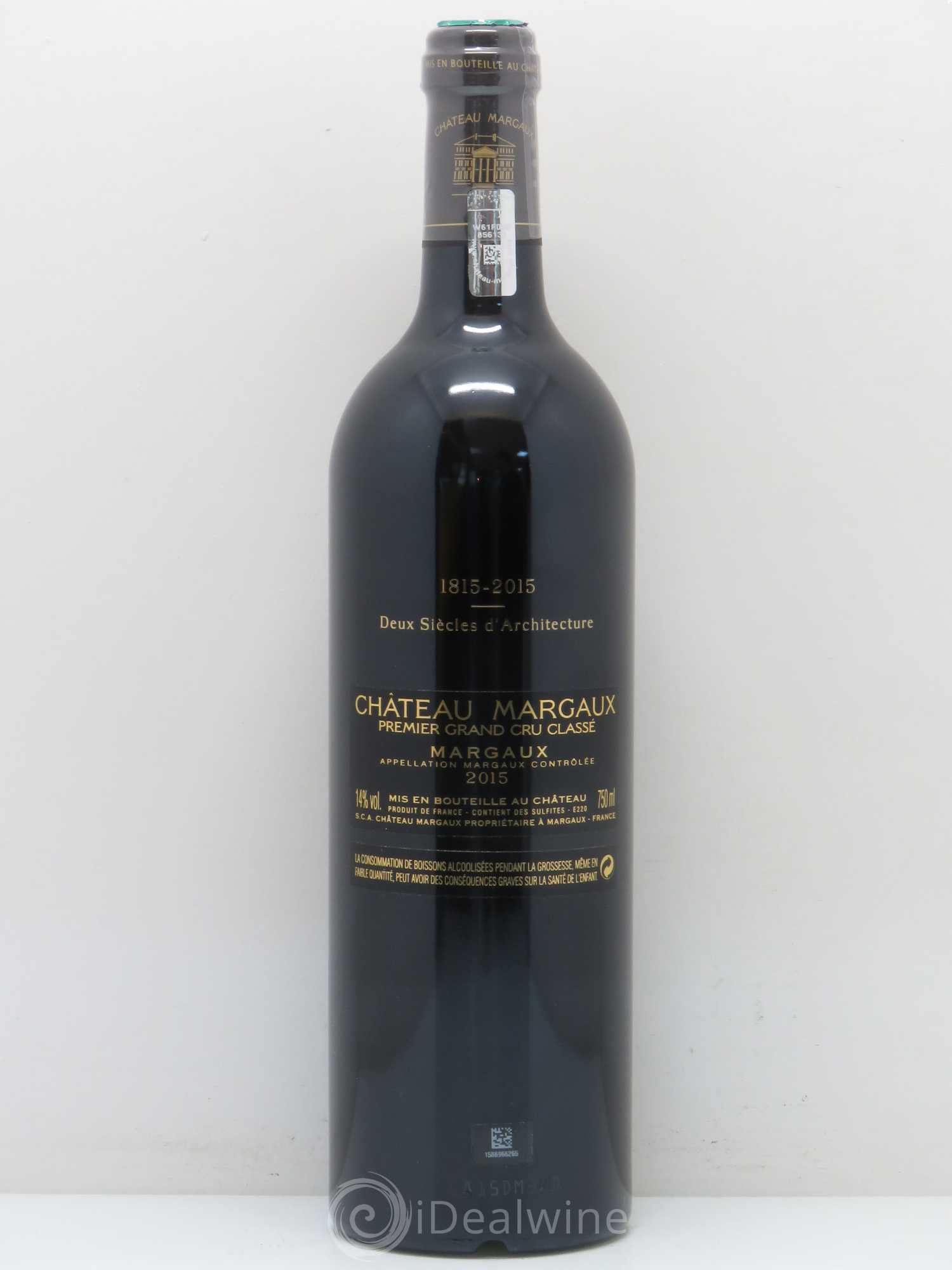 Château Margaux 1er Grand Cru Classé 2015 - Lot de 1 bouteille - 1