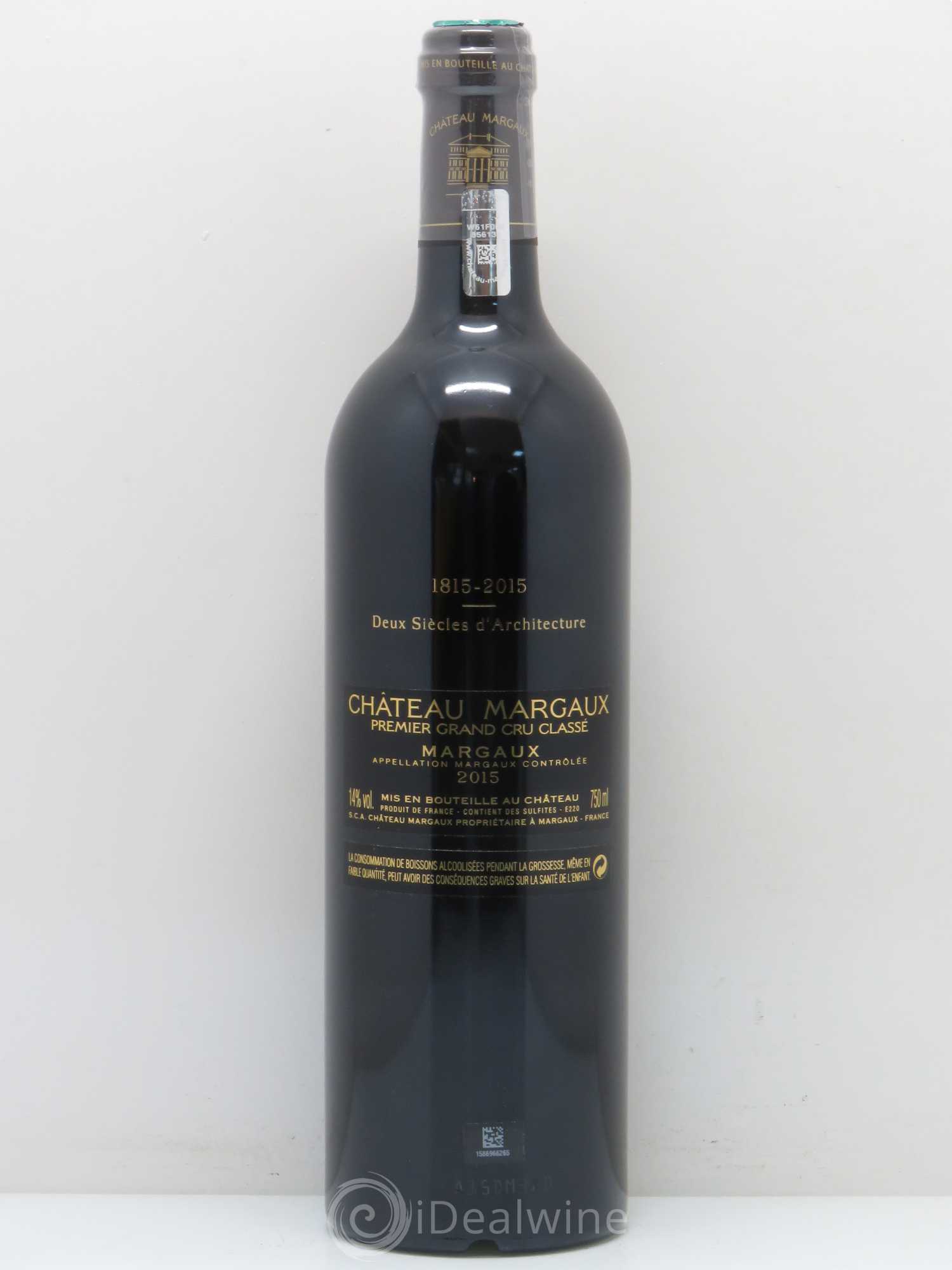 Château Margaux 1er Grand Cru Classé 2015 - Lot de 1 bouteille - 1