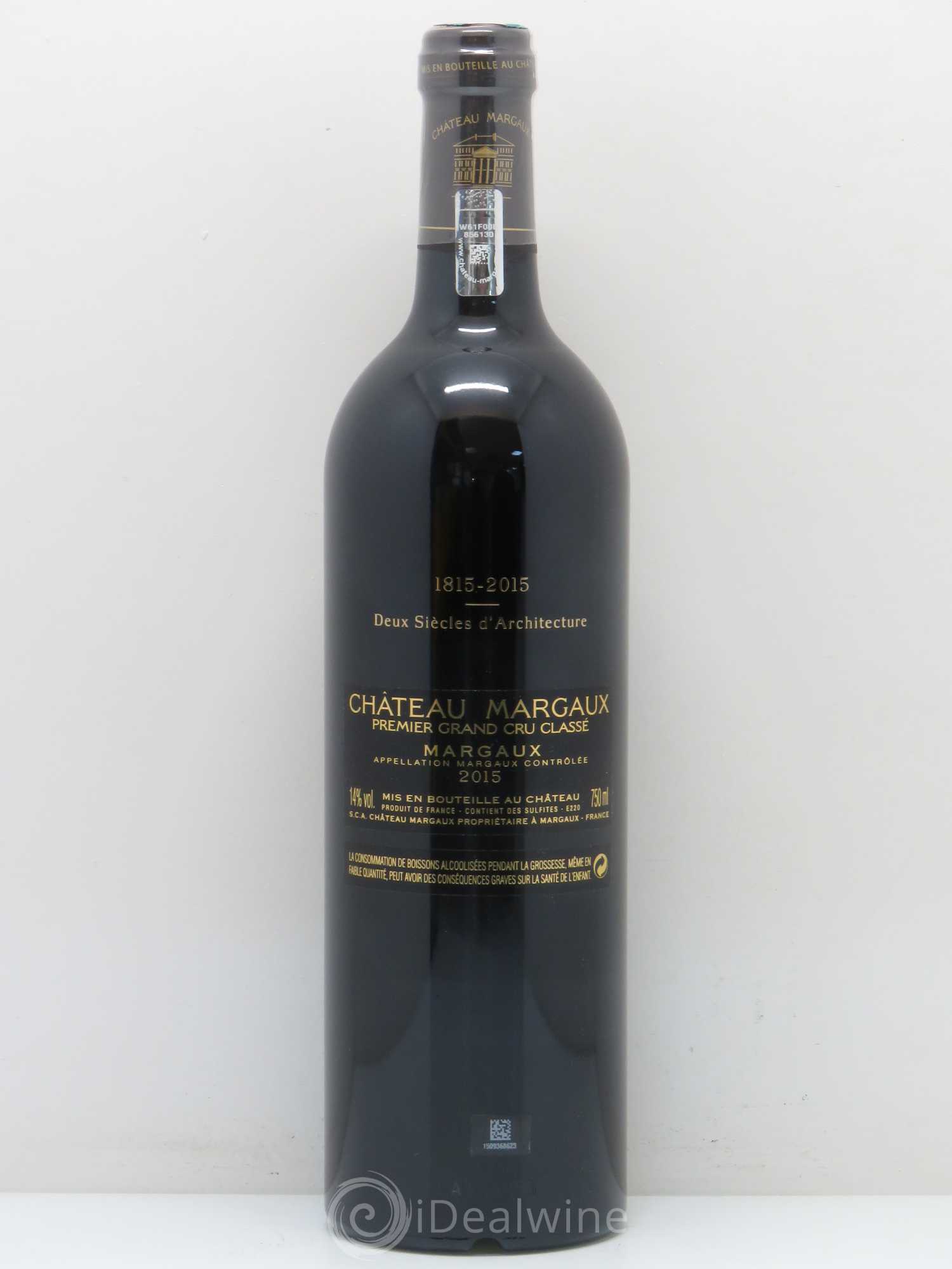 Château Margaux 1er Grand Cru Classé 2015 - Lot de 1 bouteille - 1