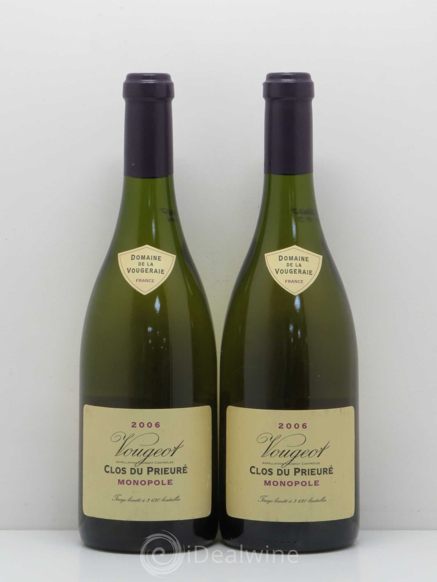 Vougeot Clos du Prieuré - Domaine de la Vougeraie 2006 - Posten von 2 Flaschen - 0