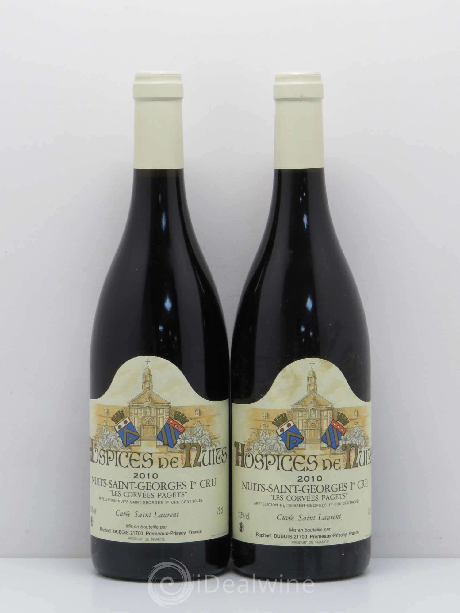 Nuits-Saint-Georges 1er Cru Les Corvees Pagets Hospices De Nuits Cuvée saint Laurent 2010 - Posten von 2 Flaschen - 0