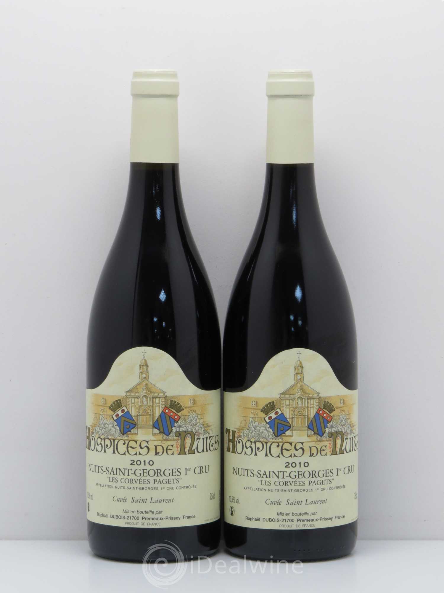 Nuits-Saint-Georges 1er Cru Les Corvees Pagets Hospices De Nuits Cuvée Saint Laurent 2010 - Posten von 2 Flaschen - 0