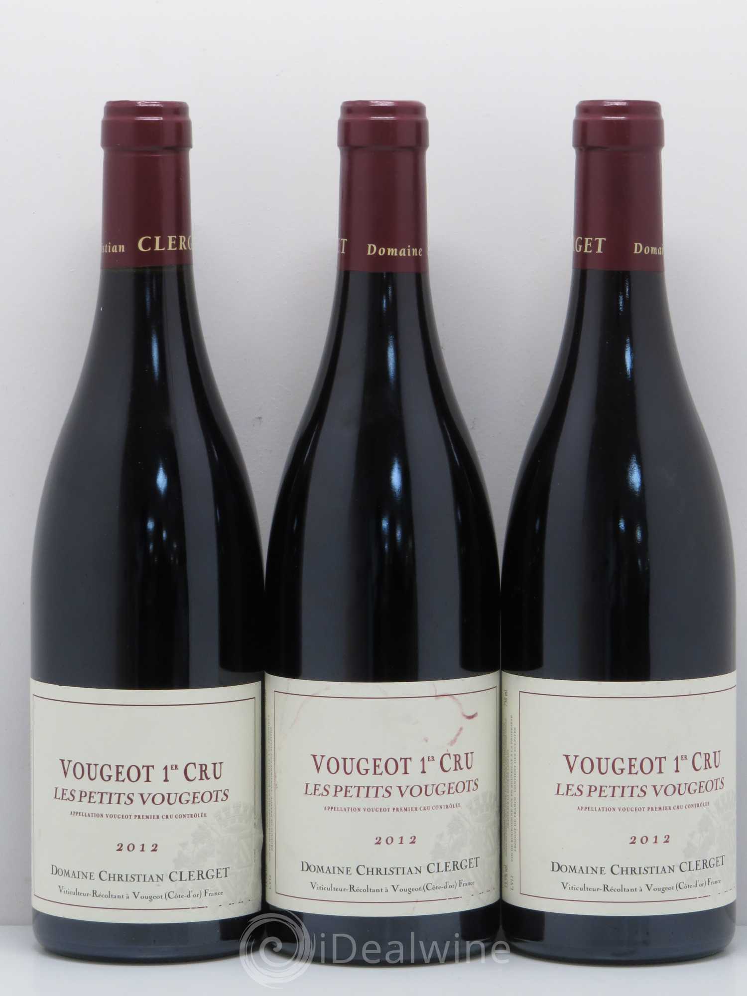 Vougeot 1er Cru Les Petits Vougeot Christian Clerget 2012 - Lot de 3 bouteilles - 0