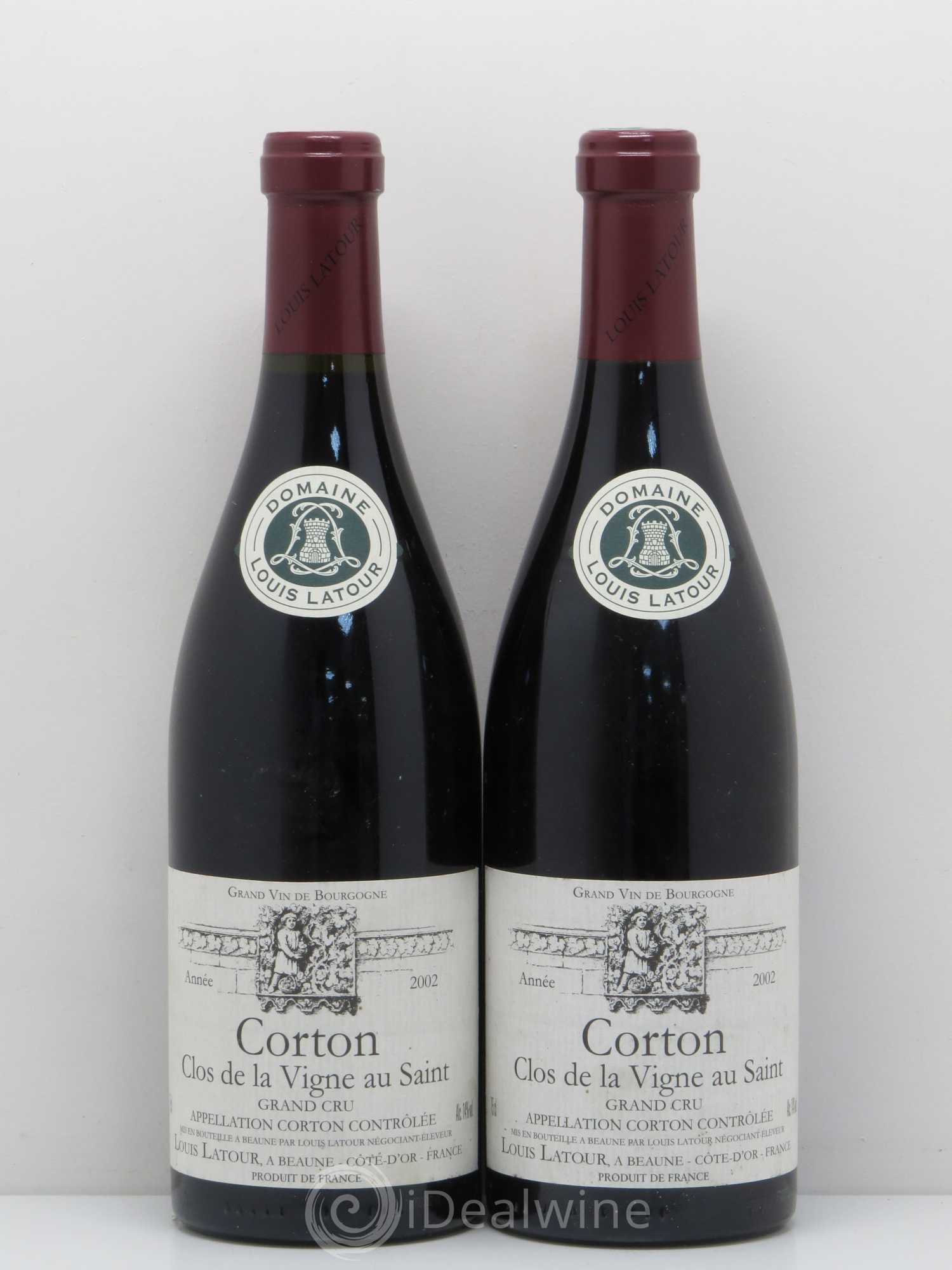 Corton Grand Cru Clos de la vigne au Saint Louis Latour 2002 - Lot de 2 bouteilles - 0
