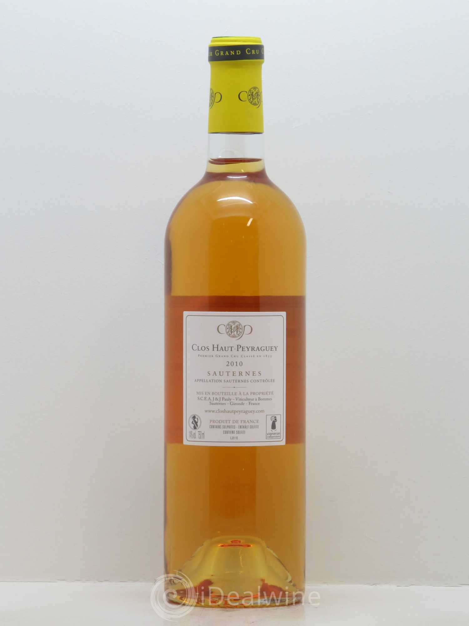 Clos Haut-Peyraguey 1er Grand Cru Classé 2010 - Lotto di 1 bottiglia - 1