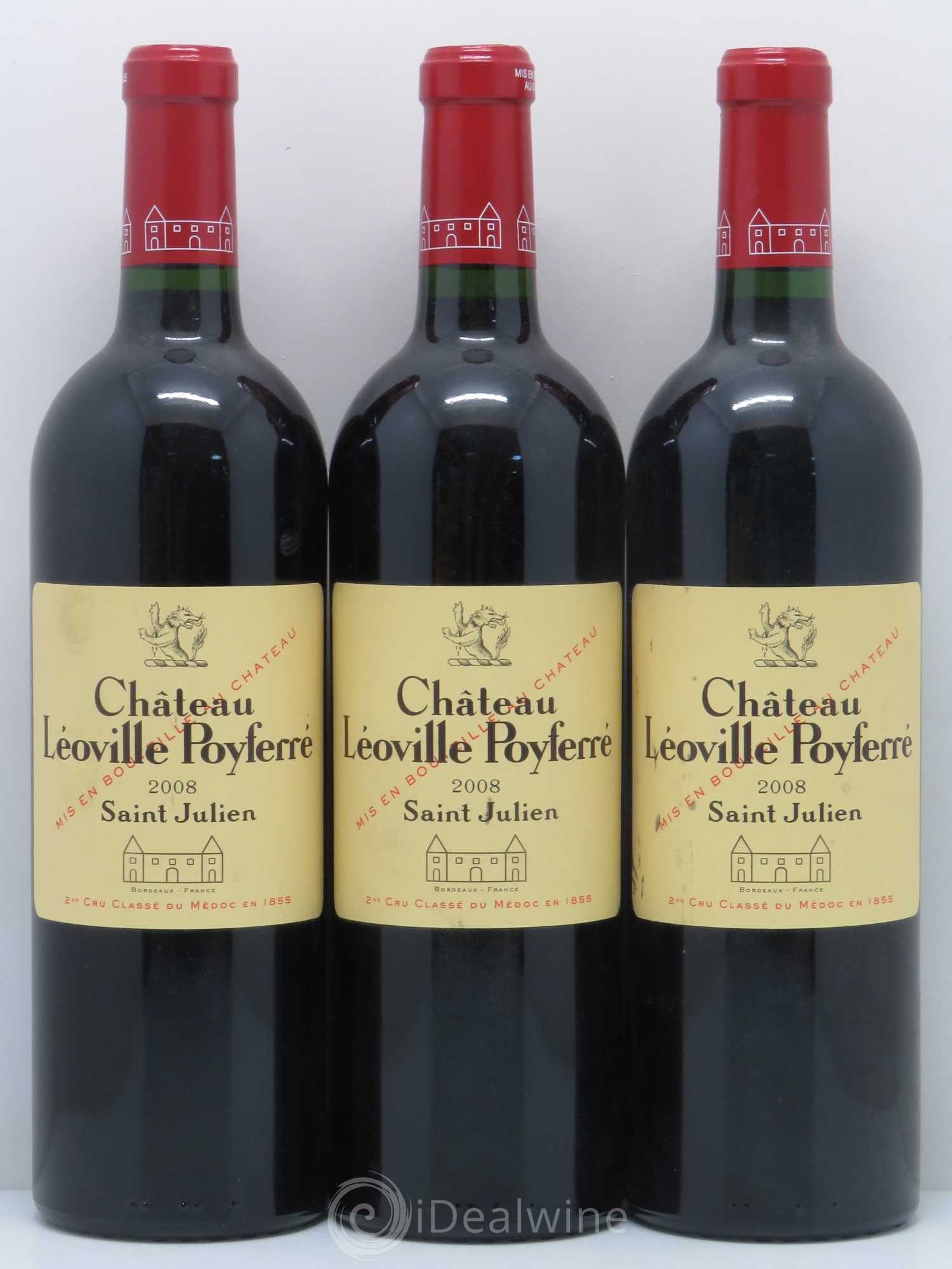 Château Léoville Poyferré 2ème Grand Cru Classé 2008 - Lot de 3 bouteilles - 0