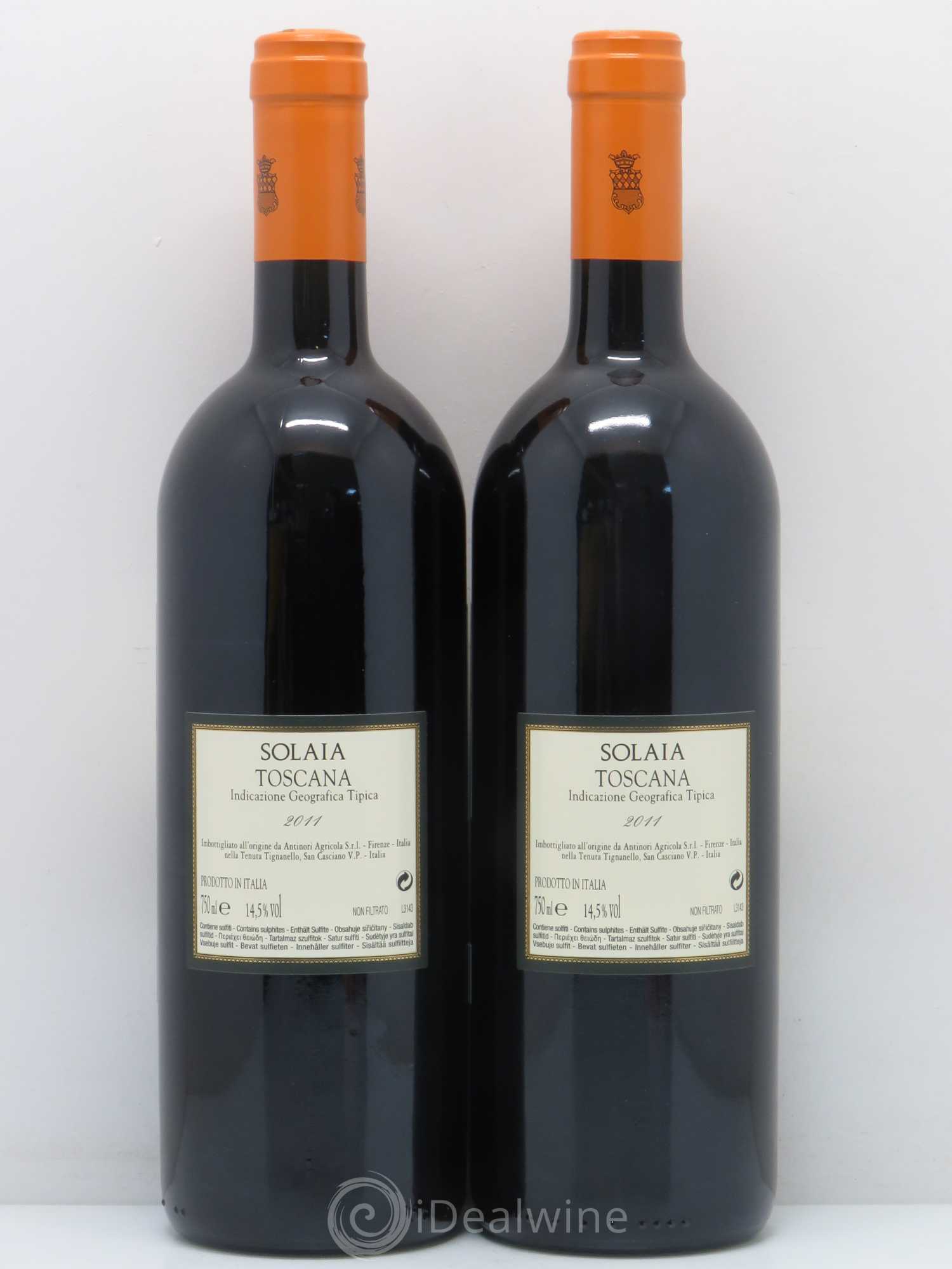 Toscana IGT Solaia Tenuta Tignanello - Marchesi Antinori 2011 - Lot de 2 bouteilles - 1