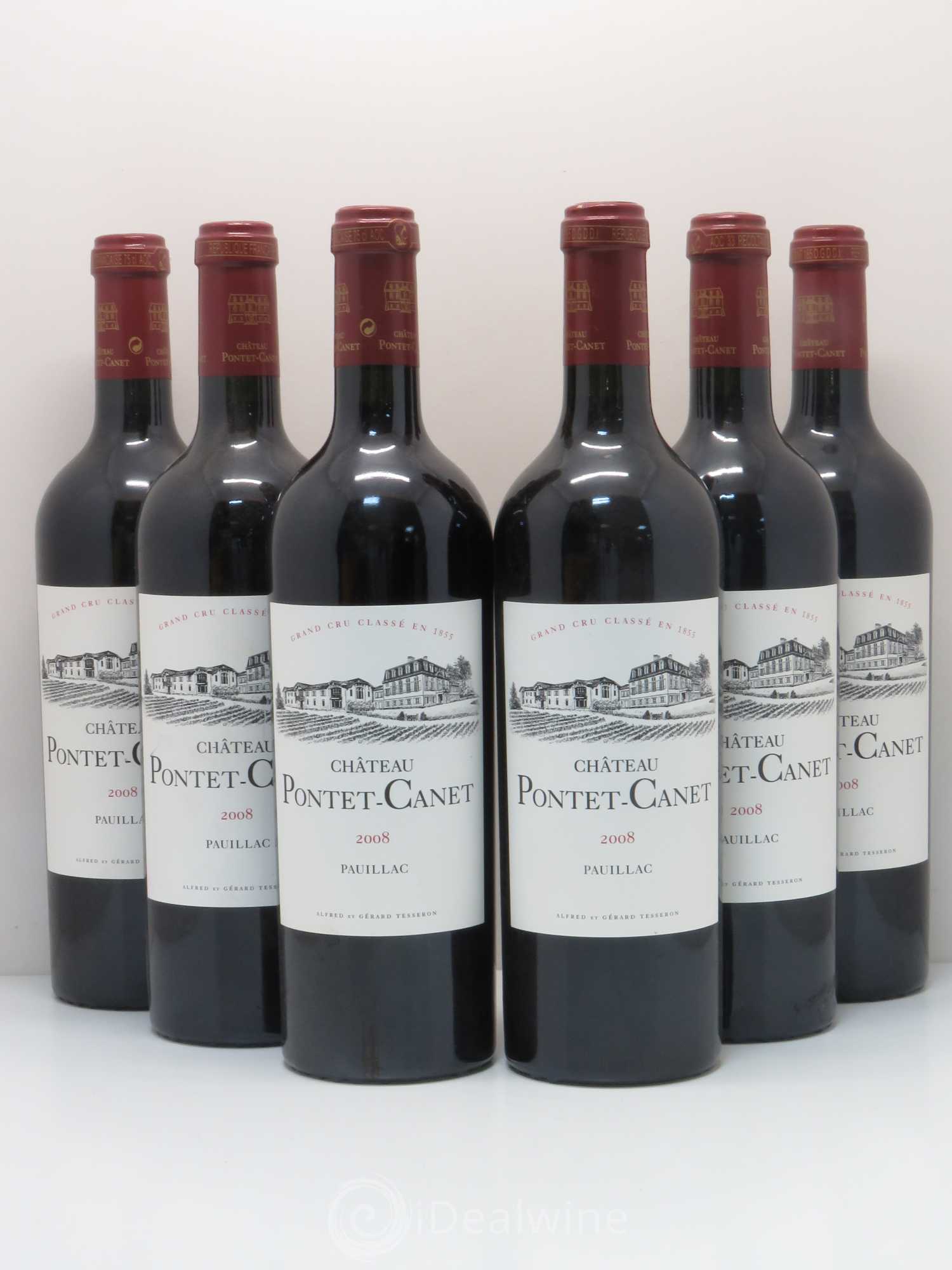 Château Pontet Canet 5ème Grand Cru Classé 2008 - Lot de 6 bouteilles - 0
