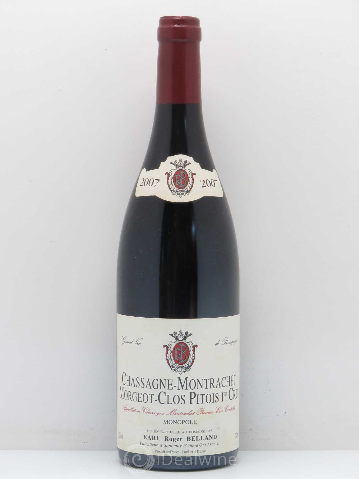 Chassagne-Montrachet 1er Cru Morgeot-Clos Pitois Domaine Roger Belland 2007 - Lot de 1 bouteille - 0