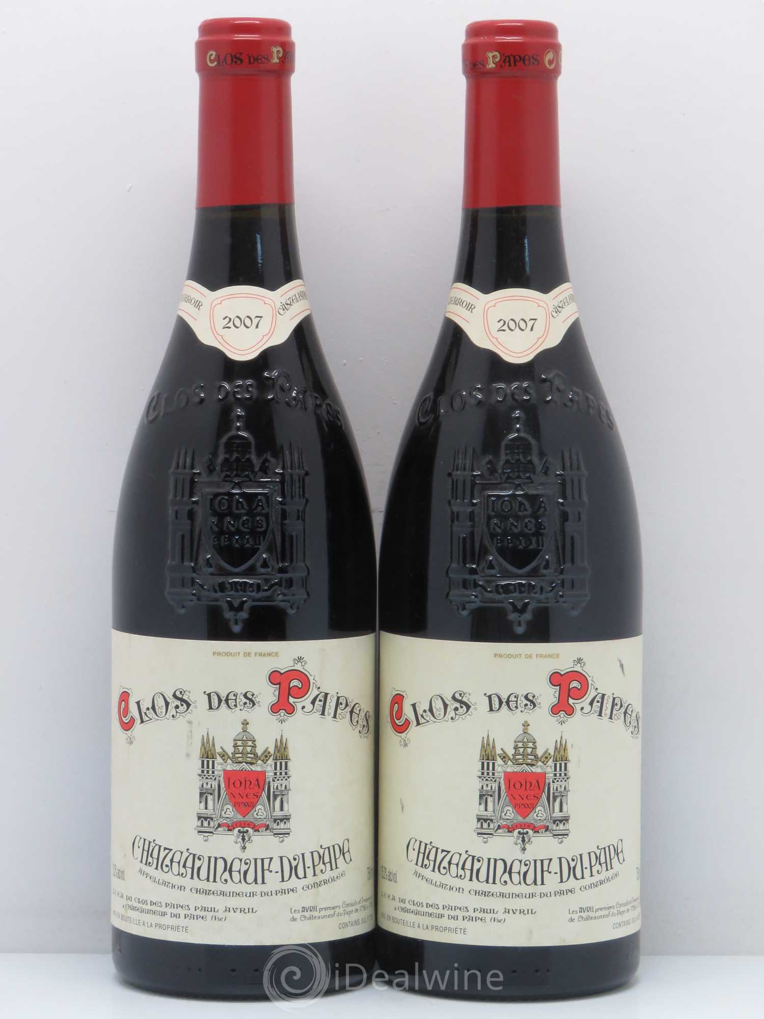 Châteauneuf-du-Pape Clos des Papes - Paul Avril 2007 - Lot de 2 bouteilles - 0