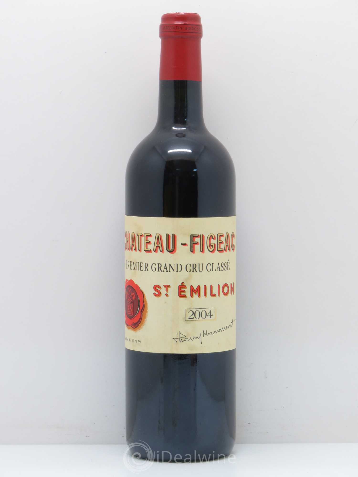 Château Figeac 1er Grand Cru Classé A 2004 - Lot de 1 bouteille - 0
