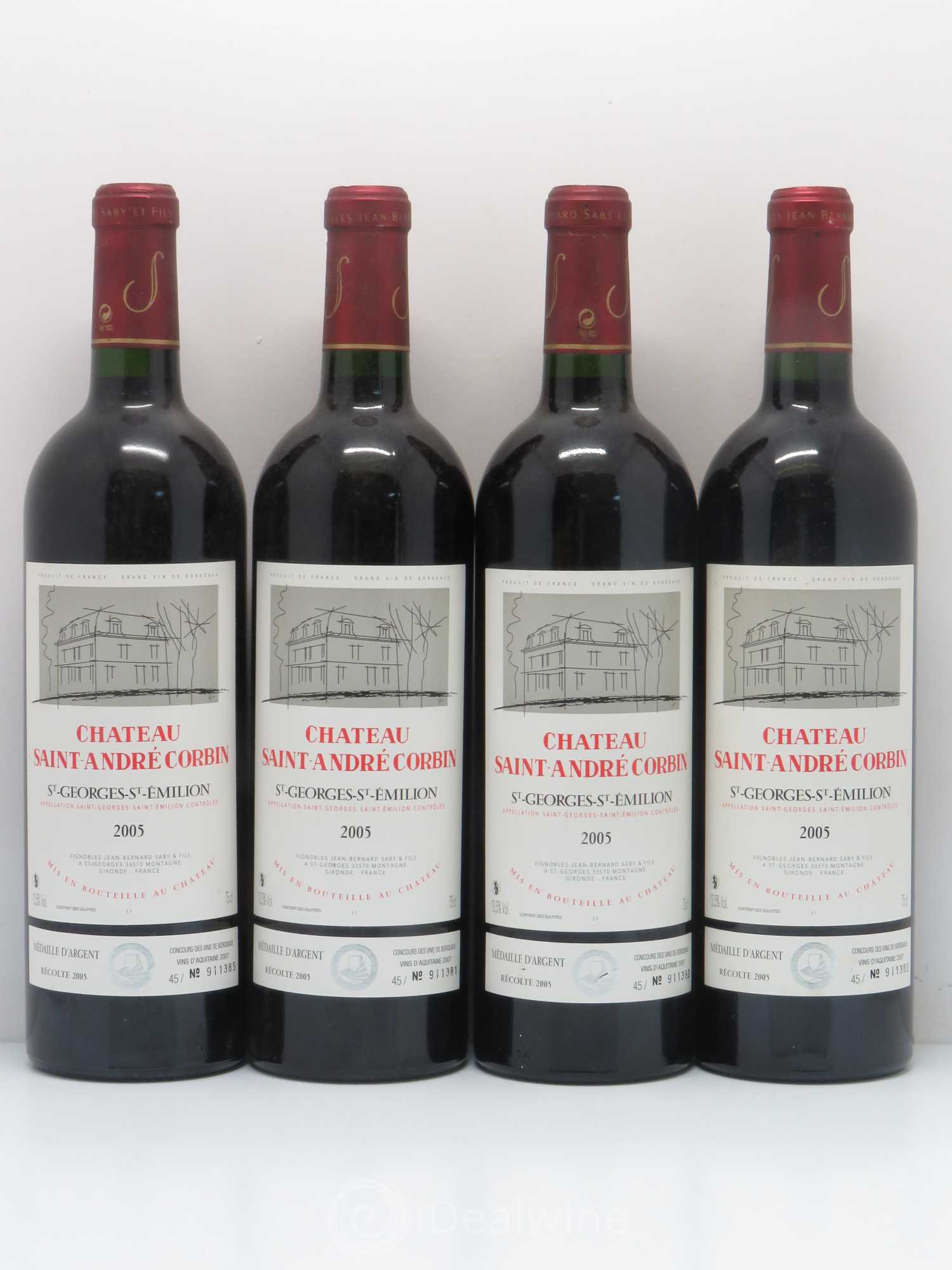 Bordeaux Saint-Georges Saint-Emilion Chateau Saint André Corbin 2005 - Posten von 4 Flaschen - 0