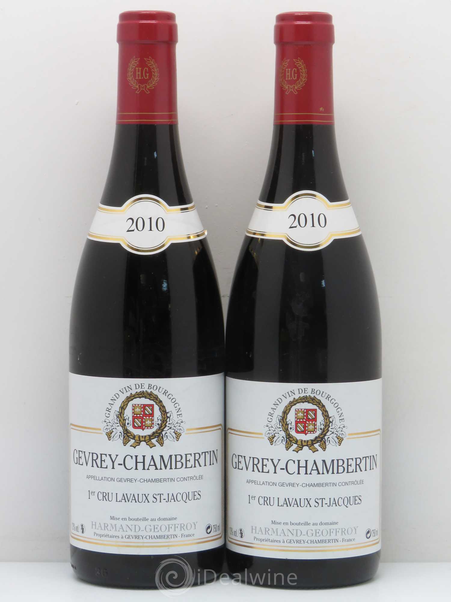 Gevrey-Chambertin 1er Cru Lavaux Saint Jacques Harmand-Geoffroy (Domaine) 2010 - Lot de 2 bouteilles - 0