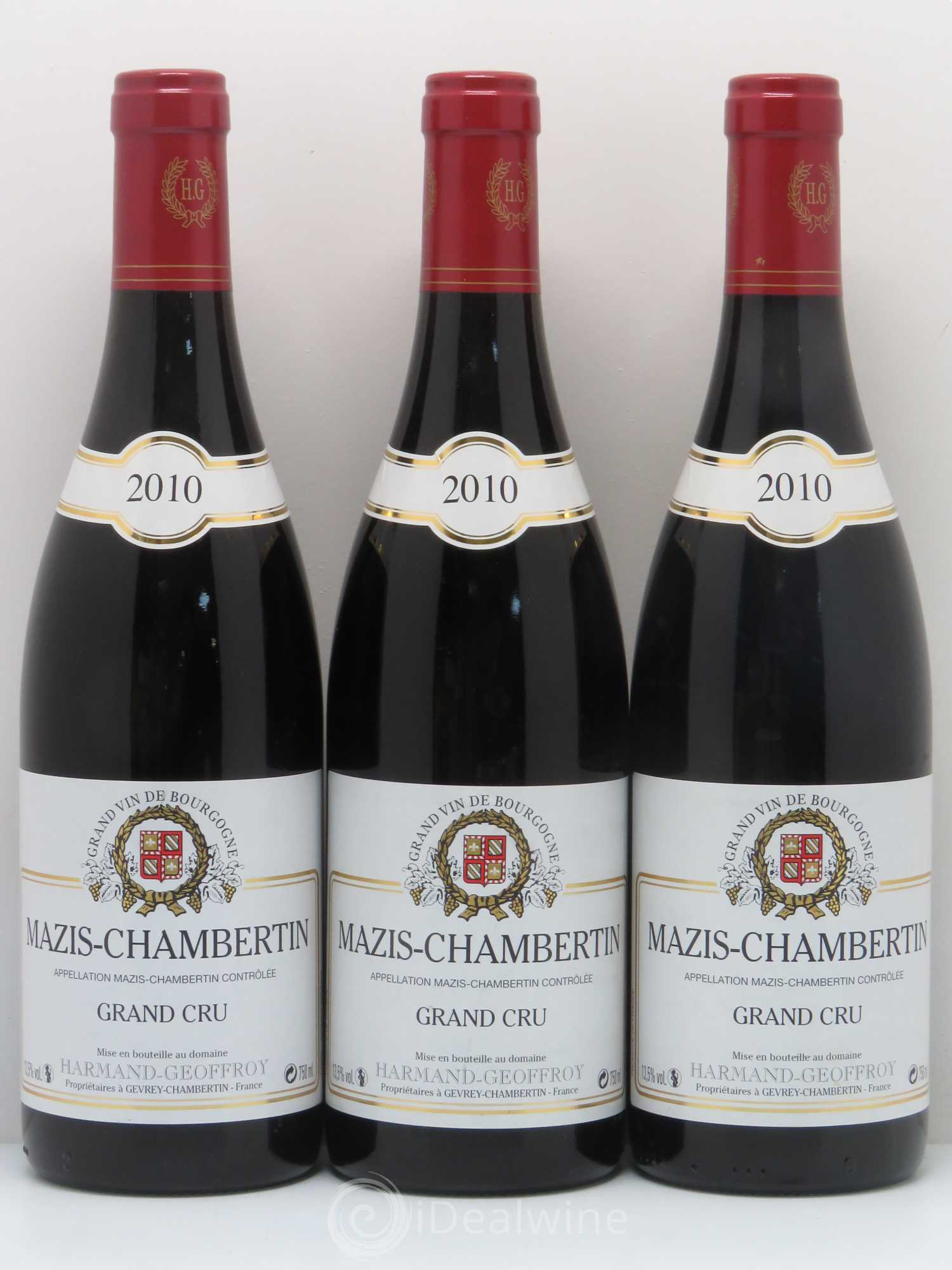 Mazis-Chambertin Grand Cru Harmand-Geoffroy (Domaine) 2010 - Lot de 3 bouteilles - 0