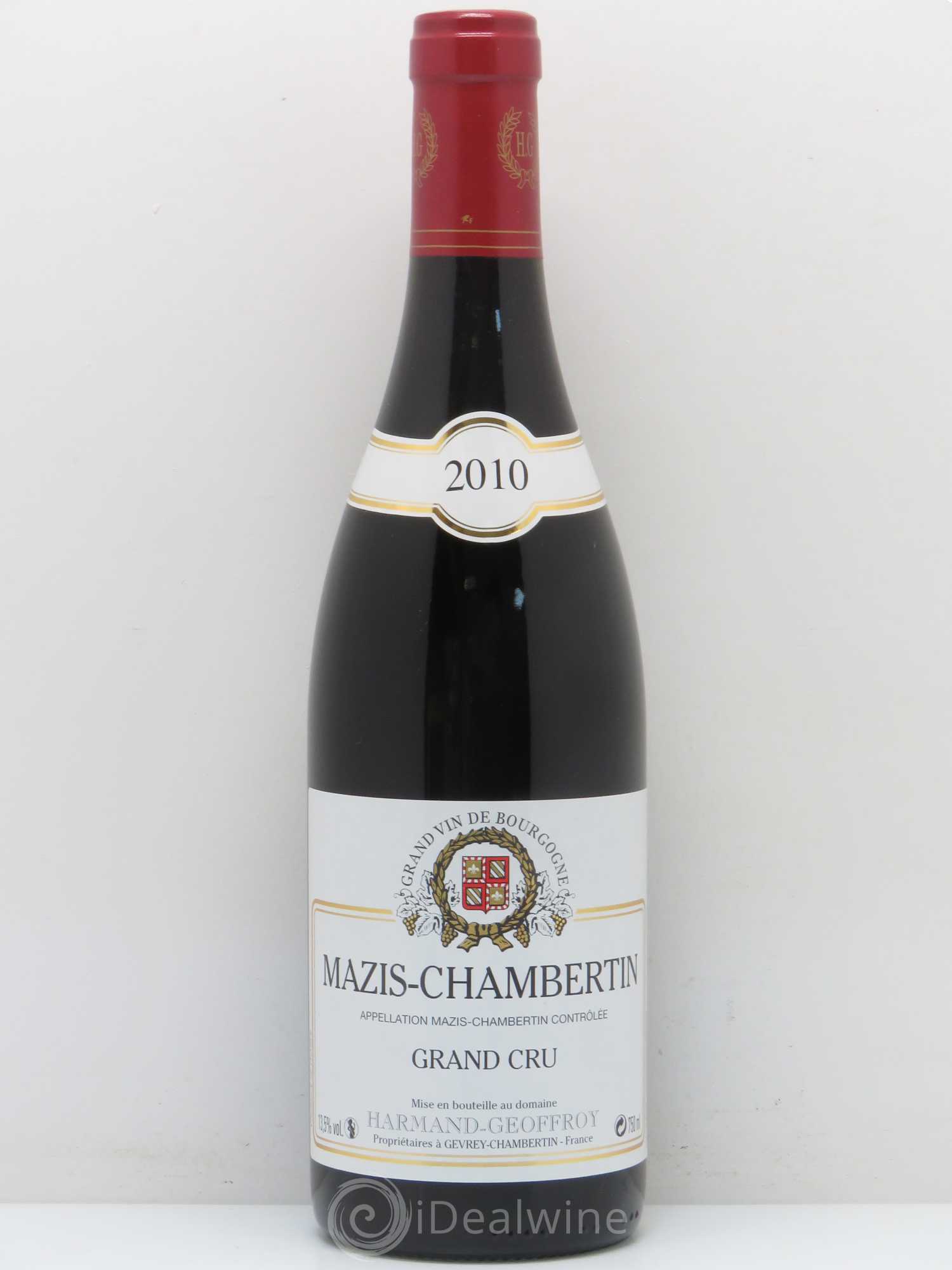 Mazis-Chambertin Grand Cru Harmand-Geoffroy (Domaine) 2010 - Lot de 1 bouteille - 0
