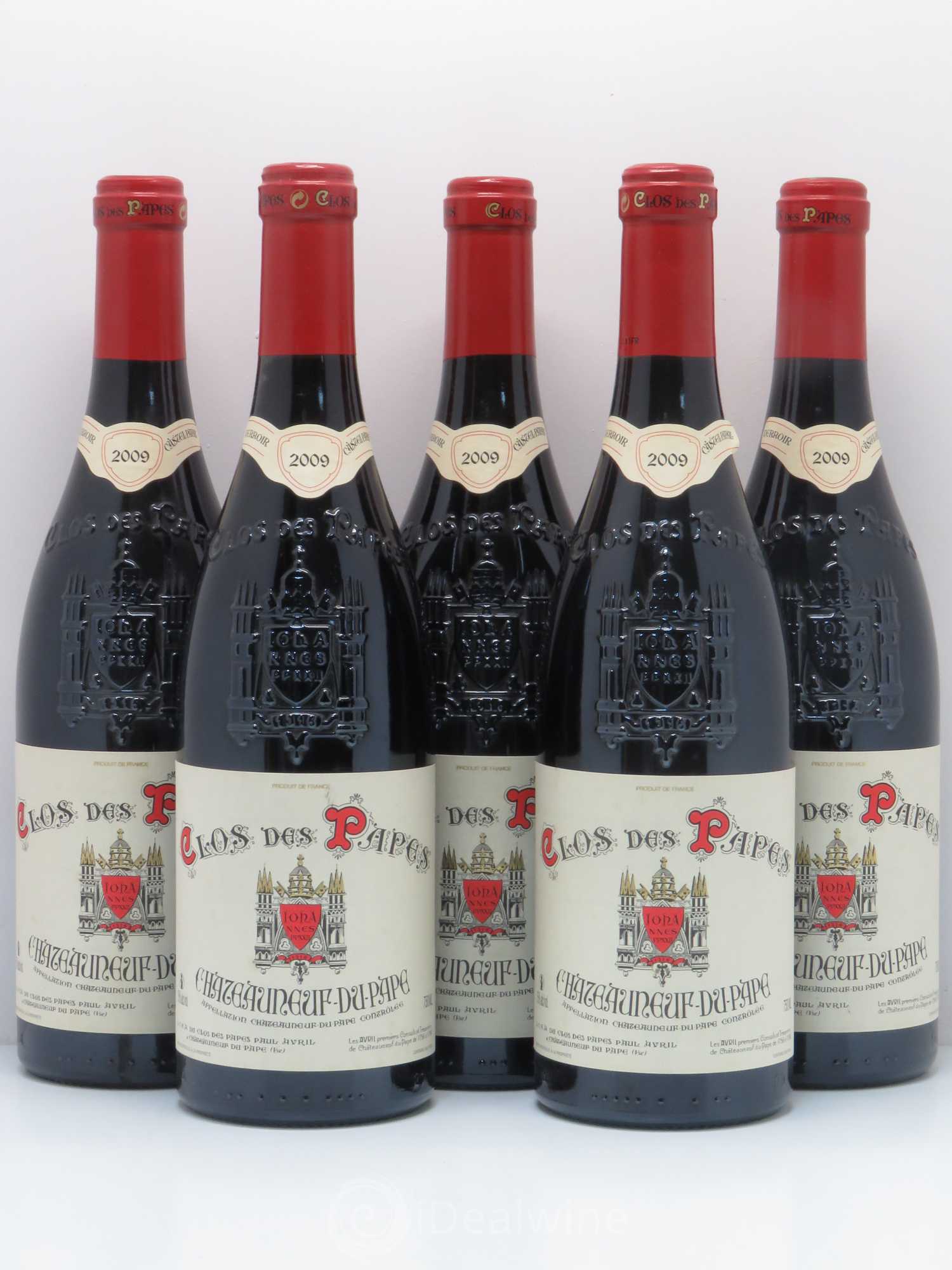 Châteauneuf-du-Pape Clos des Papes - Paul Avril 2009 - Lot de 5 bouteilles - 0