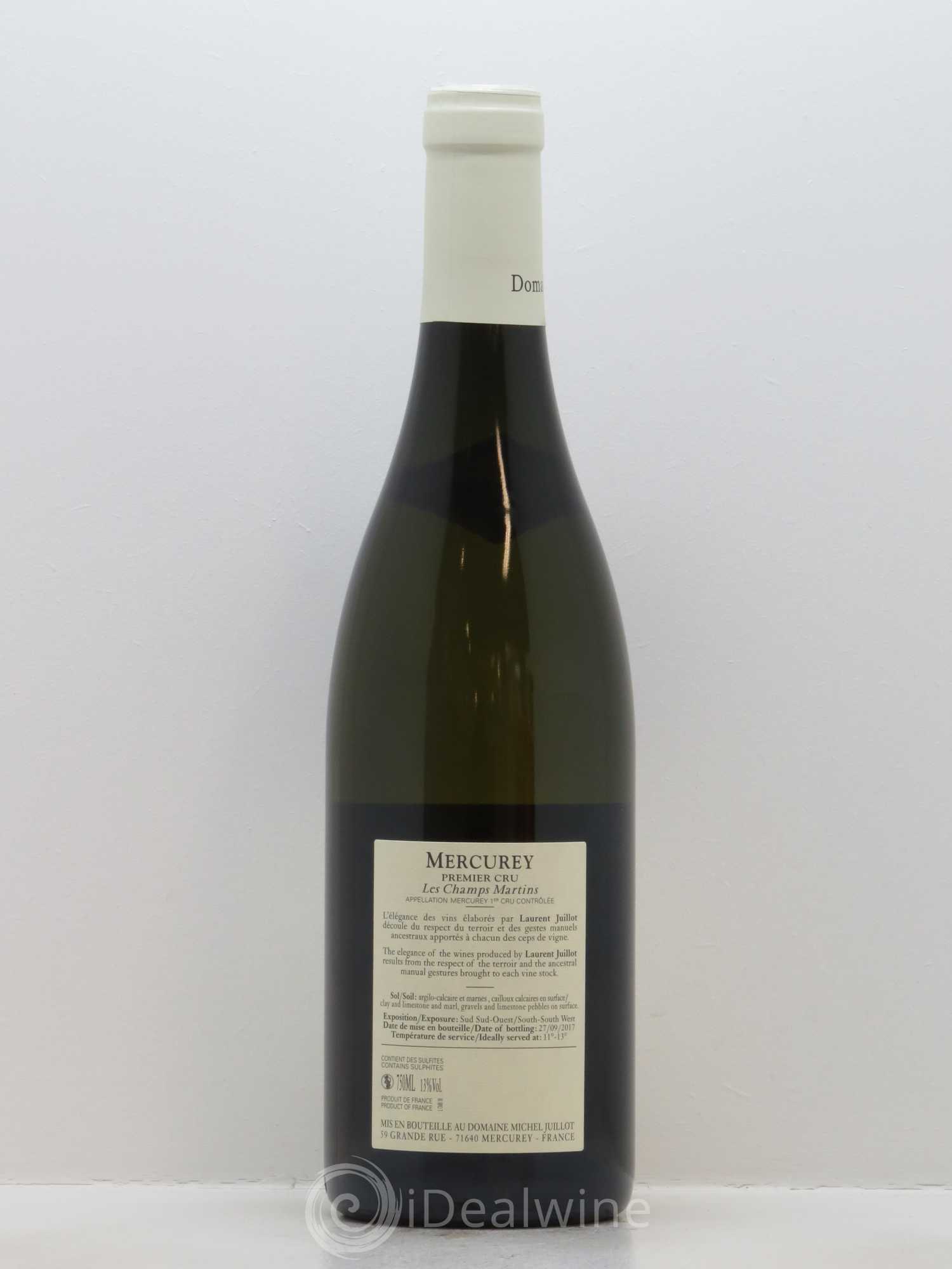 Mercurey 1er Cru Les Champs Martins Michel Juillot (Domaine) 2016 - Lot de 1 bouteille - 1