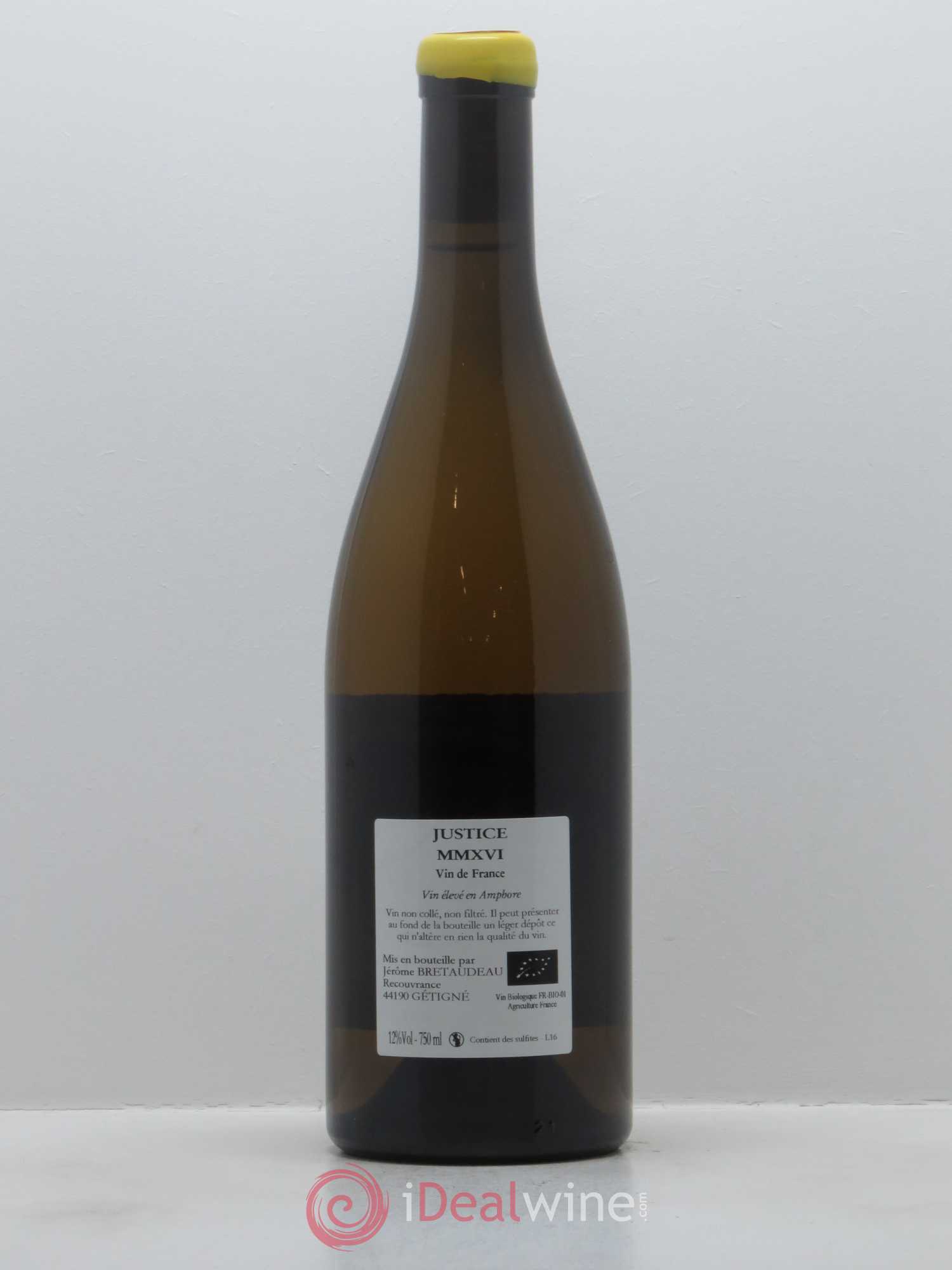 Vin de France La Justice Jérôme Bretaudeau - Domaine de Bellevue 2016 - Lot de 1 bouteille - 1
