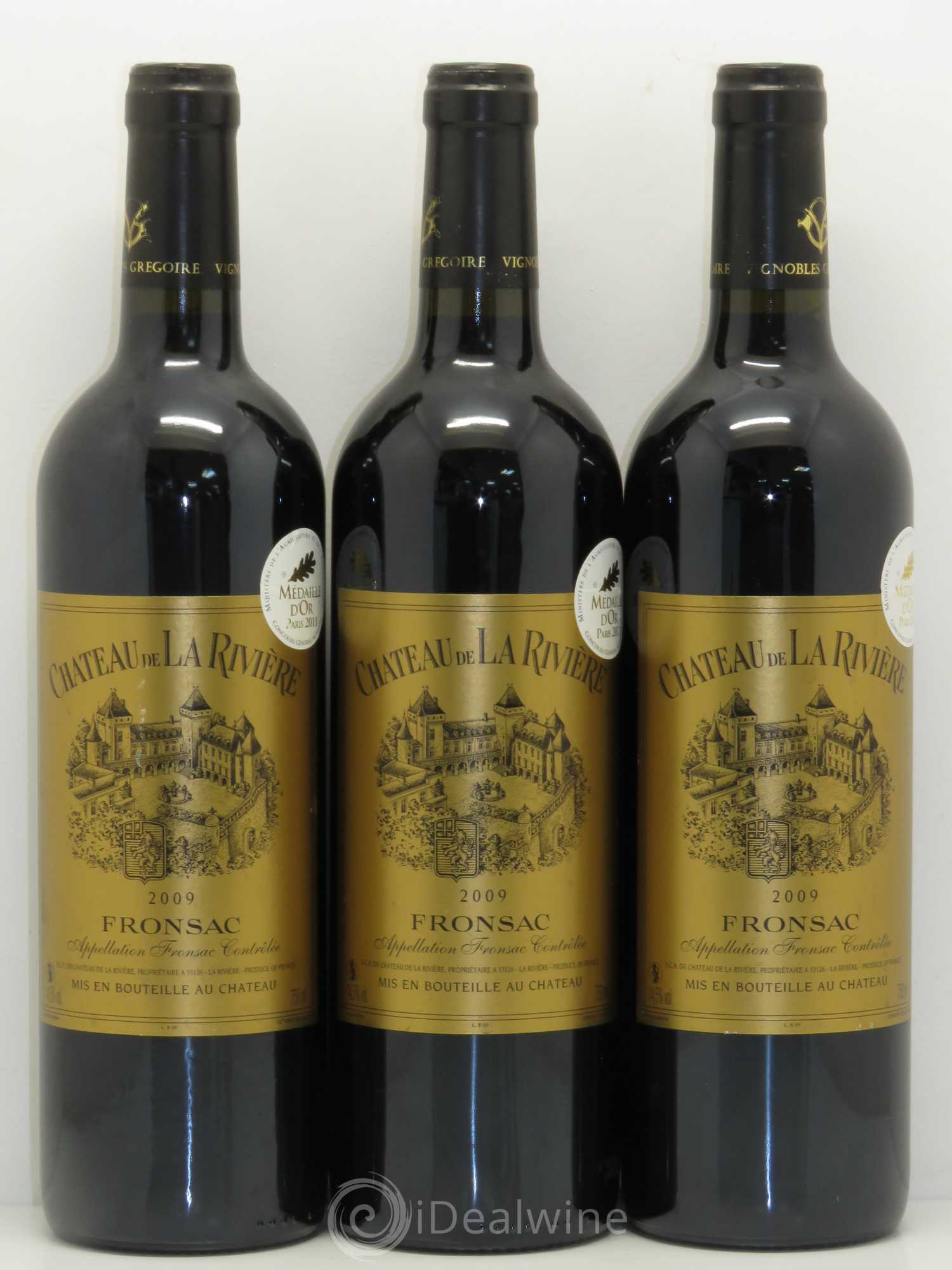Château de La Rivière 2009 - Lot de 3 bouteilles - 0