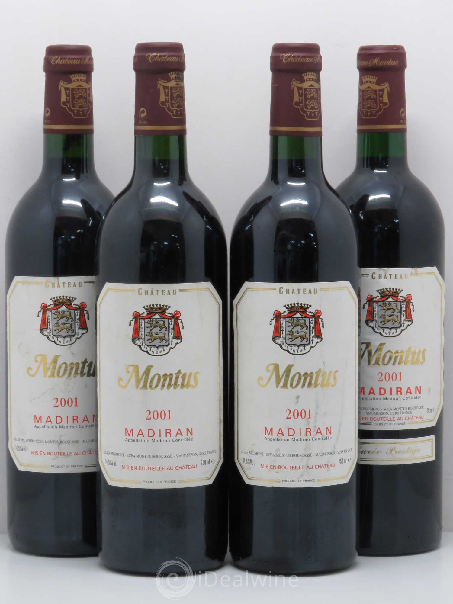 Madiran Château Montus Alain Brumont 2001 - Lot de 4 bouteilles - 0