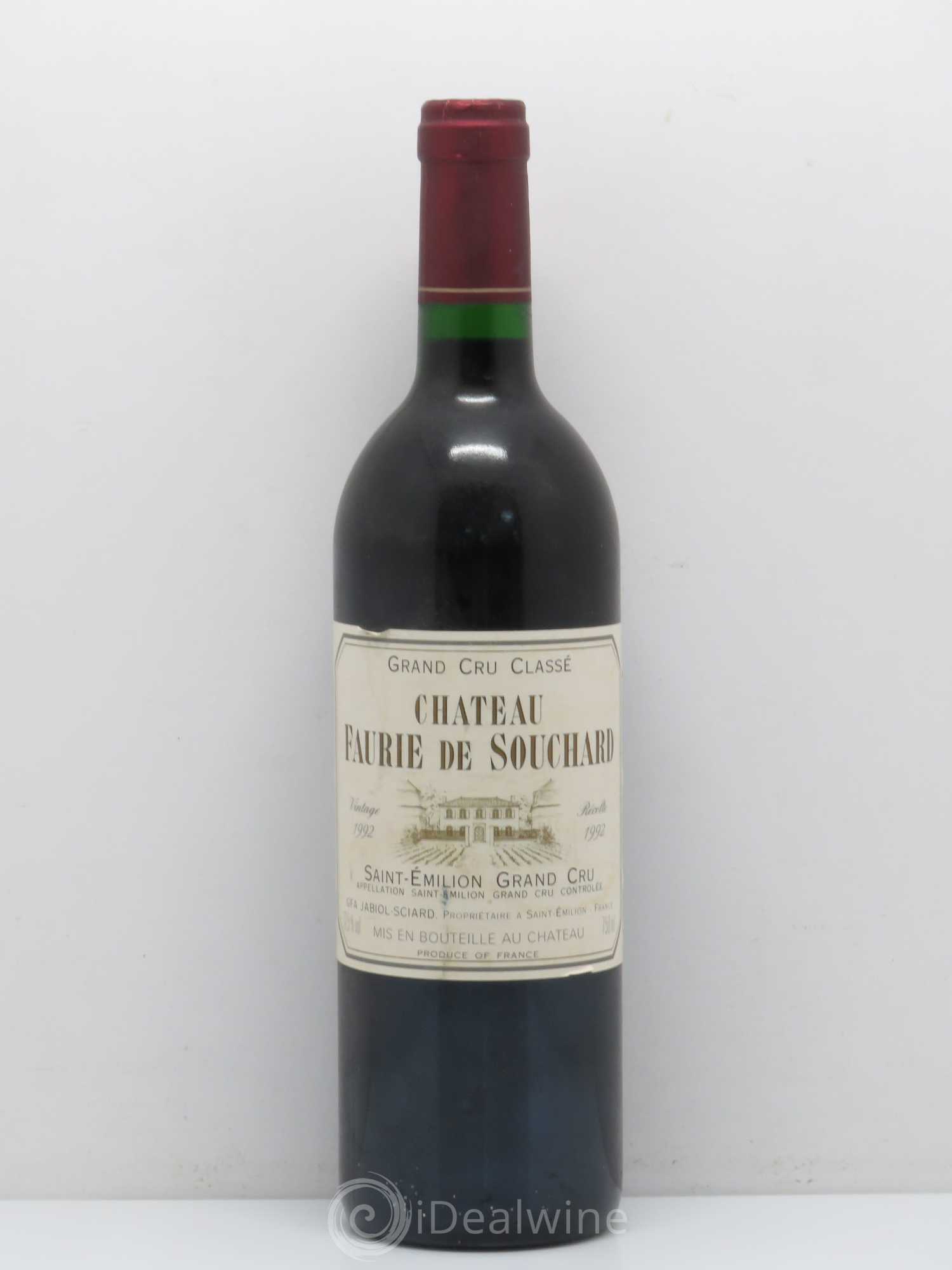 Château Faurie de Souchard Grand Cru Classé 1992 - Lot de 1 bouteille - 0