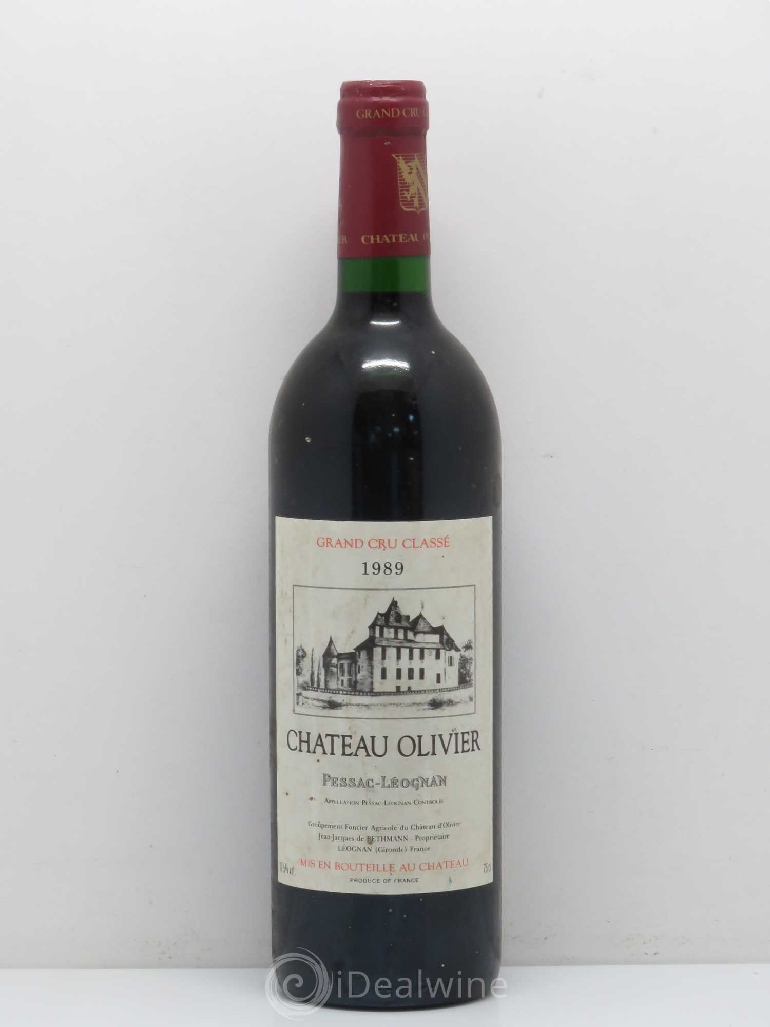 Château Olivier Cru Classé de Graves 1989 - Lot de 1 bouteille - 0