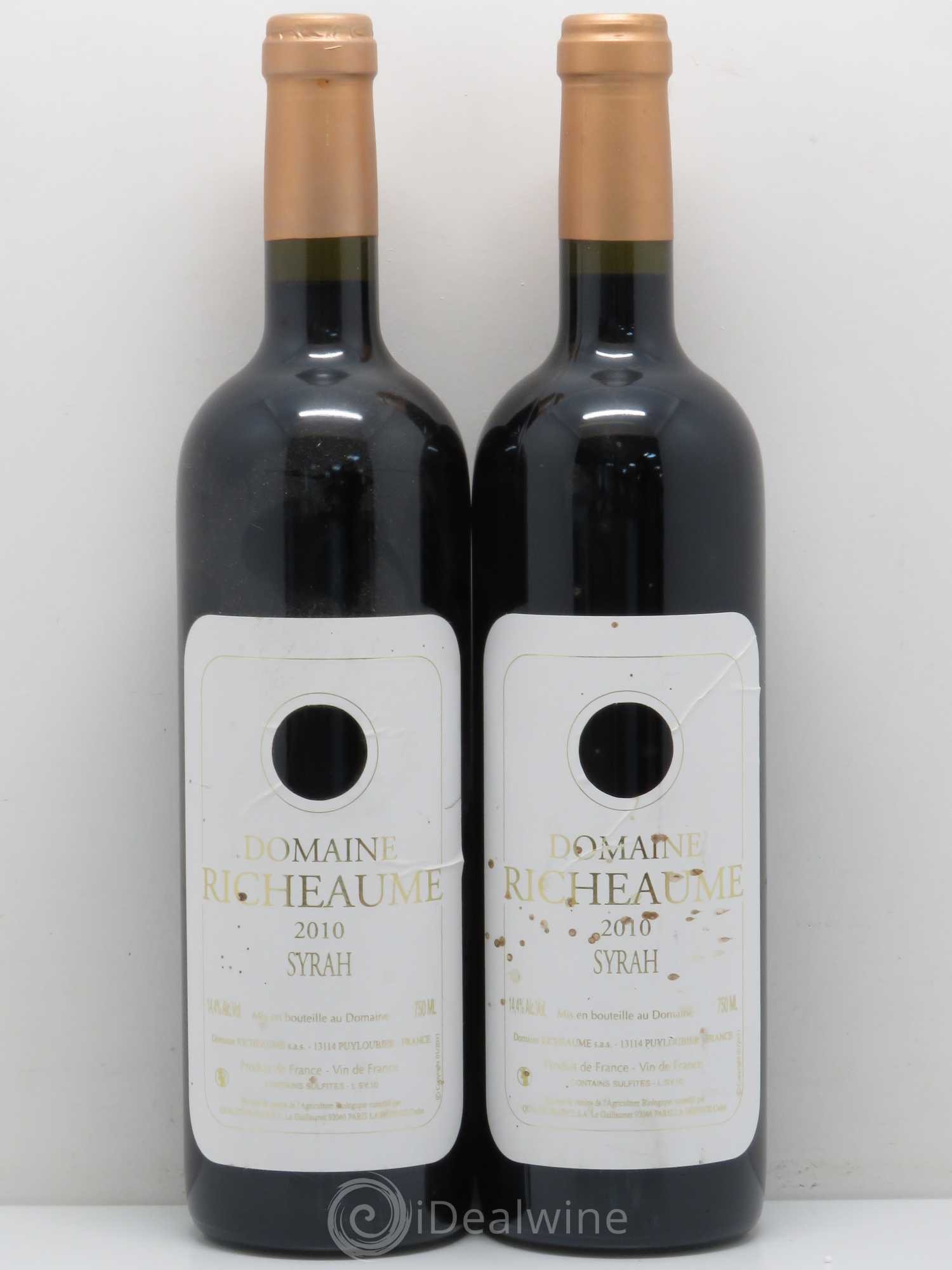 Rhône Cuvée Syrah Domaine de Richeaume 2010 - Lot de 2 bouteilles - 0