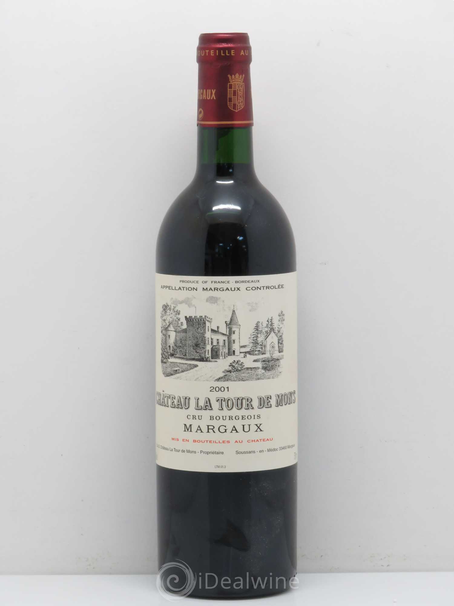 Château la Tour de Mons Cru Bourgeois 2001 - Lot de 1 bouteille - 0