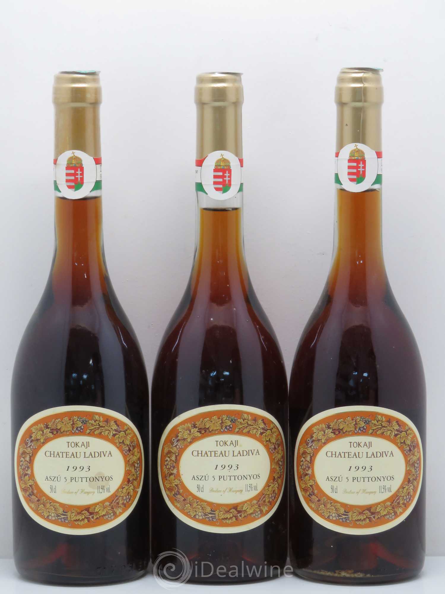 Tokaji Tokaji Château Ladiva 5 Puttonyos 1993 - Lotto di 3 bottiglie - 0
