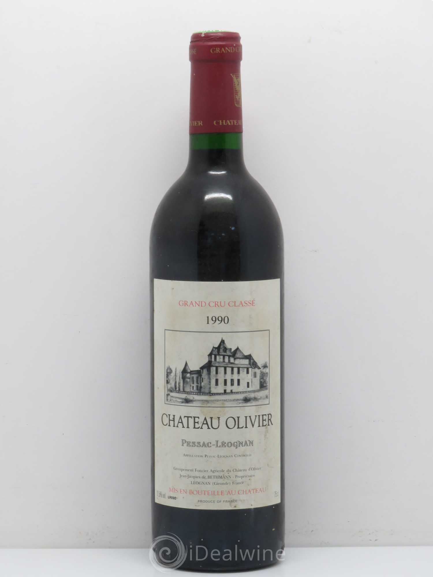 Château Olivier Cru Classé de Graves 1990 - Lot de 1 bouteille - 0