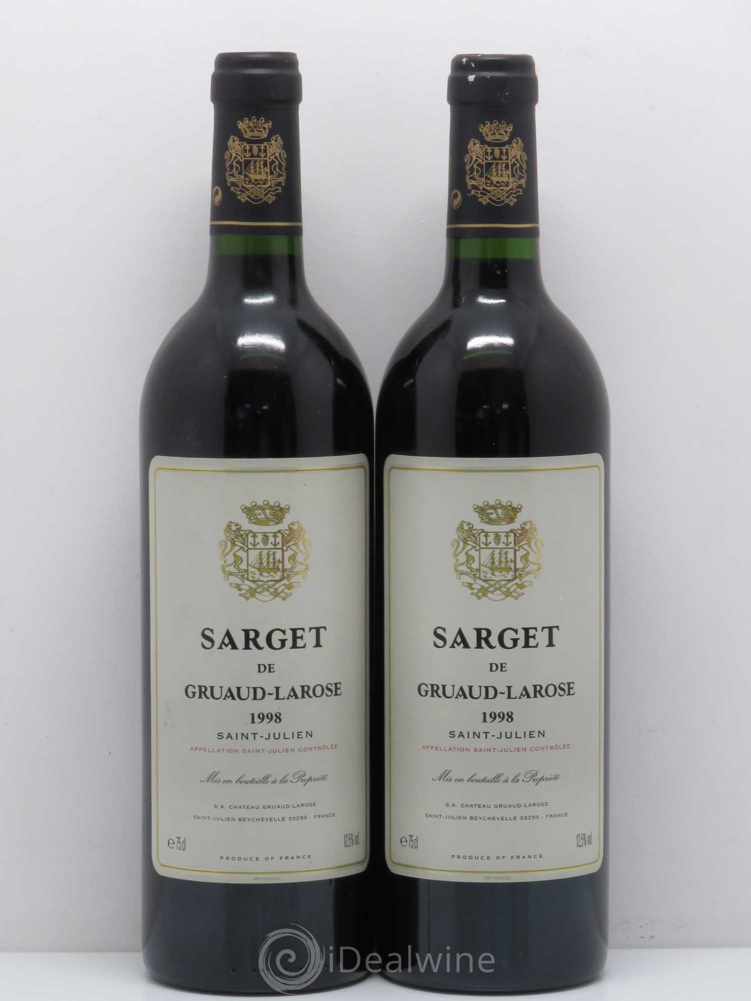 Sarget de Gruaud Larose Second Vin 1998 - Lot de 2 bouteilles - 0