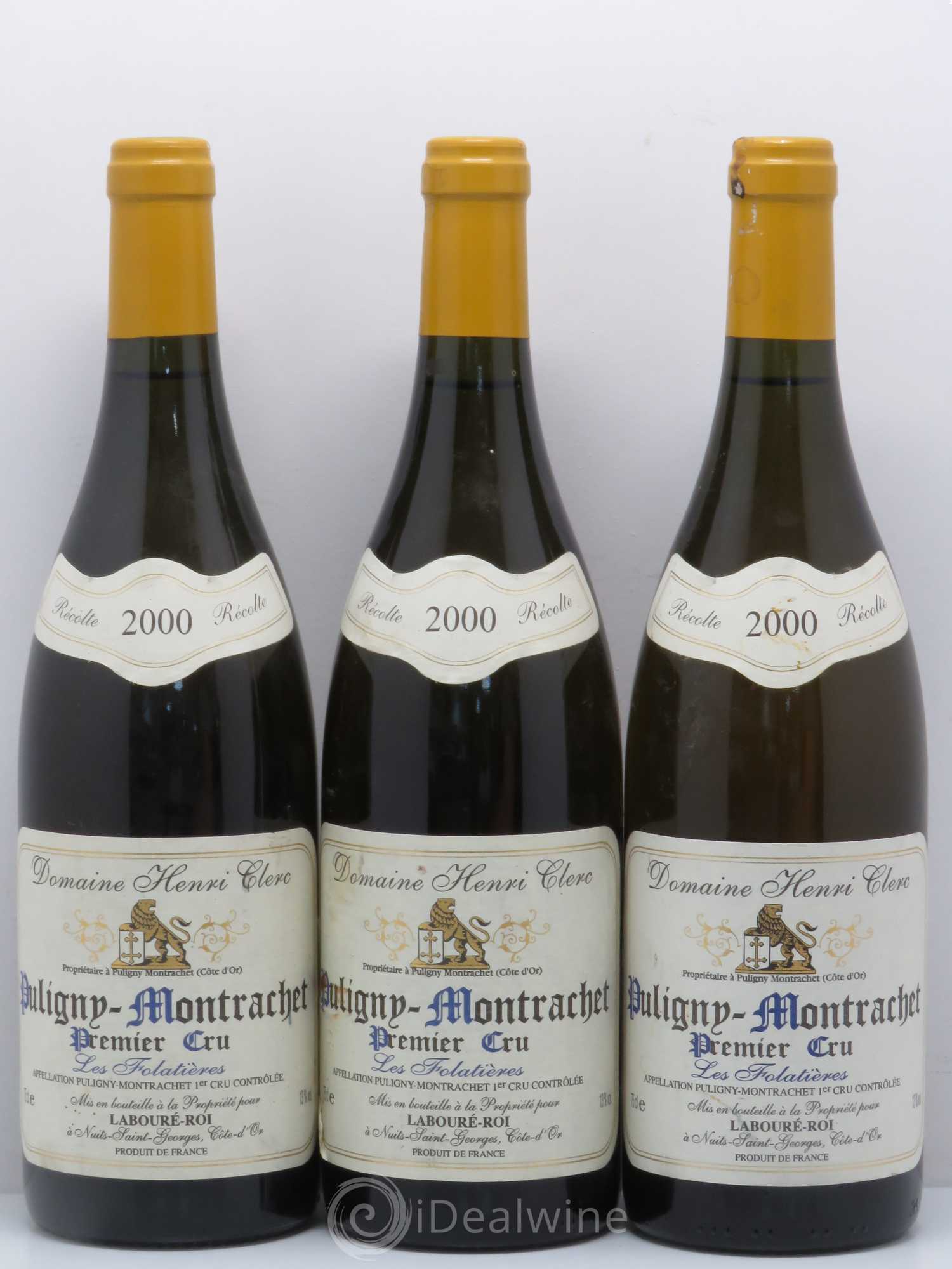 Puligny-Montrachet 1er Cru Les Folatières Domaine Henri Clerc 2000 - Posten von 5 Flaschen - 1
