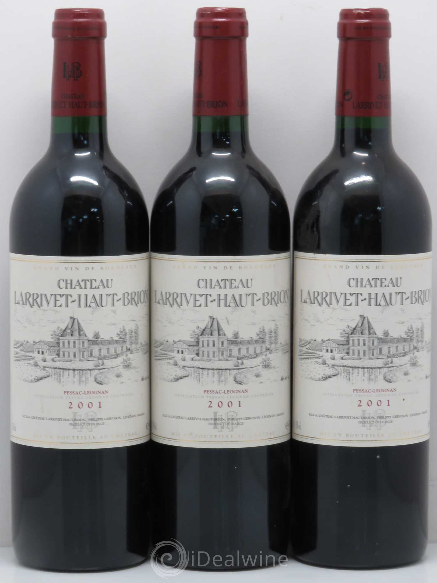 Château Larrivet Haut-Brion 2001 - Lot de 3 bouteilles - 0