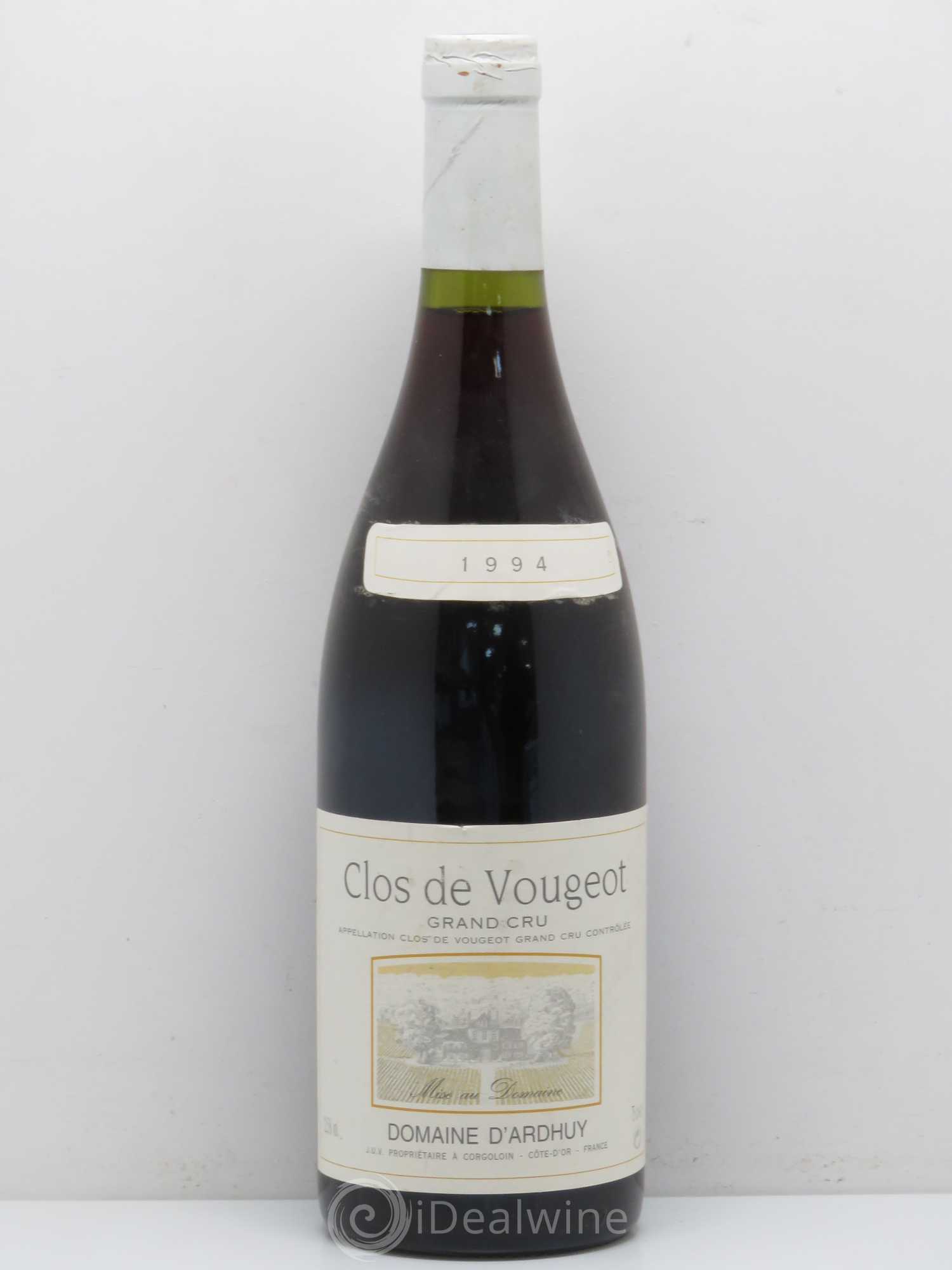 Clos de Vougeot Grand Cru Domaine d'Ardhuy 1994 - Lot de 1 bouteille - 0