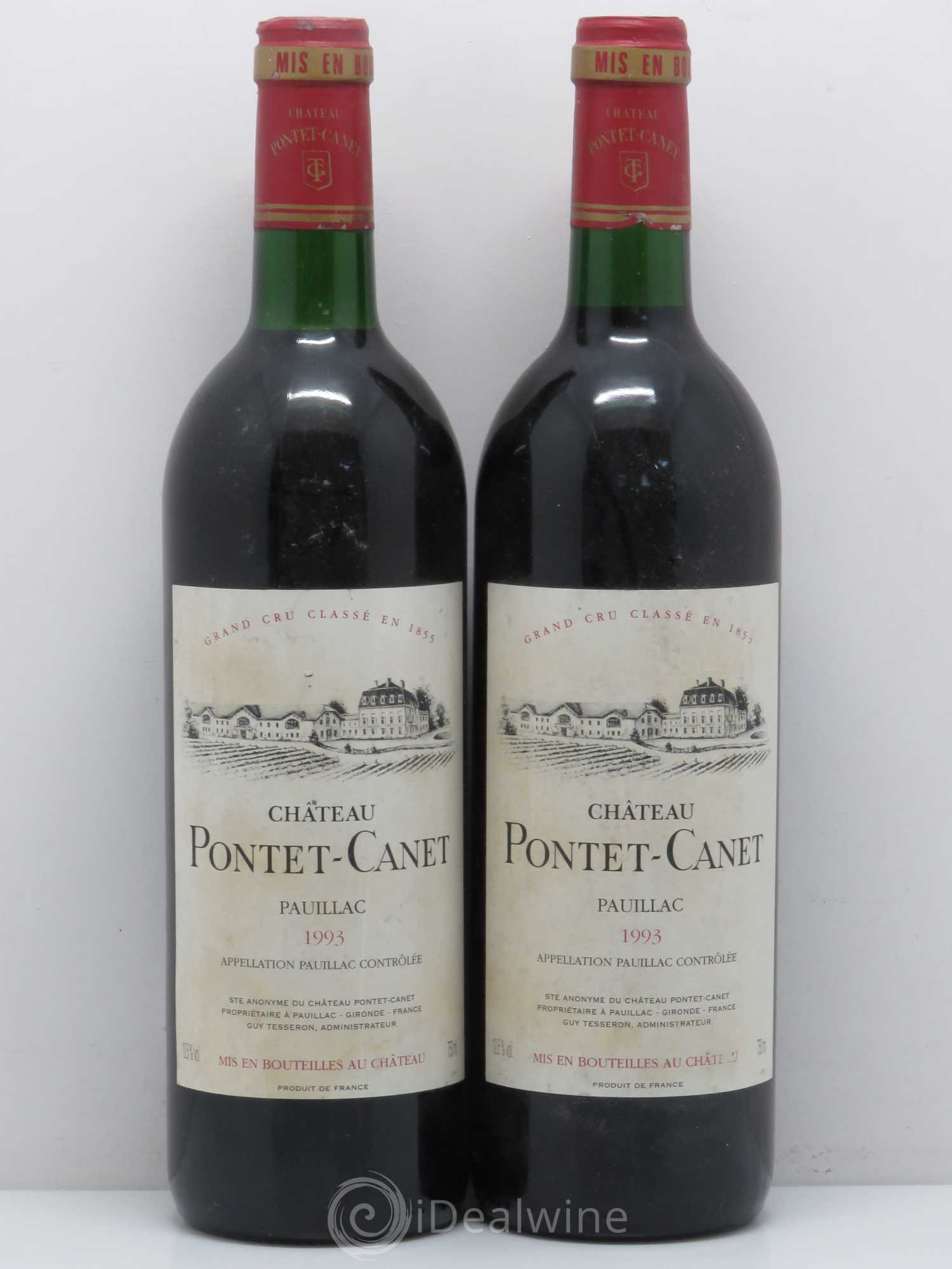 Château Pontet Canet 5ème Grand Cru Classé 1993 - Lot de 2 bouteilles - 0