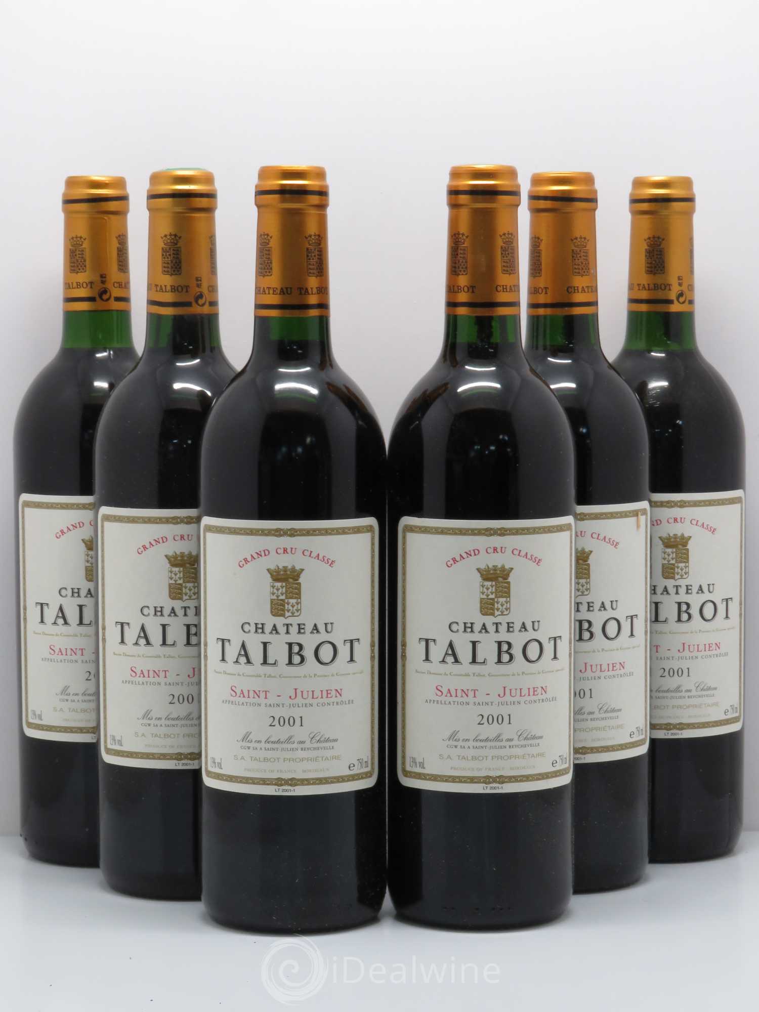 Château Talbot 4ème Grand Cru Classé 2001 - Lot de 6 bouteilles - 0
