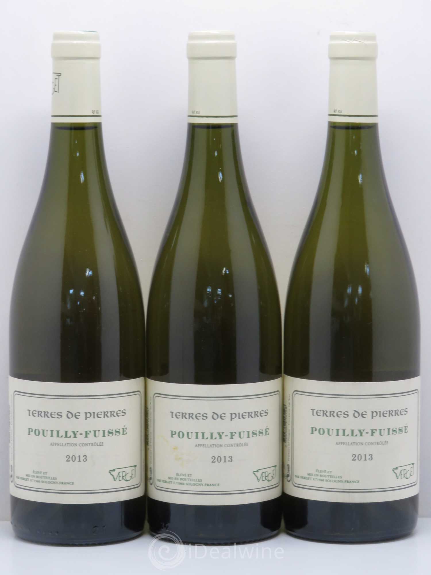 Pouilly-Fuissé Terres de Pierres DomaineVerget 2013 - Posten von 3 Flaschen - 0
