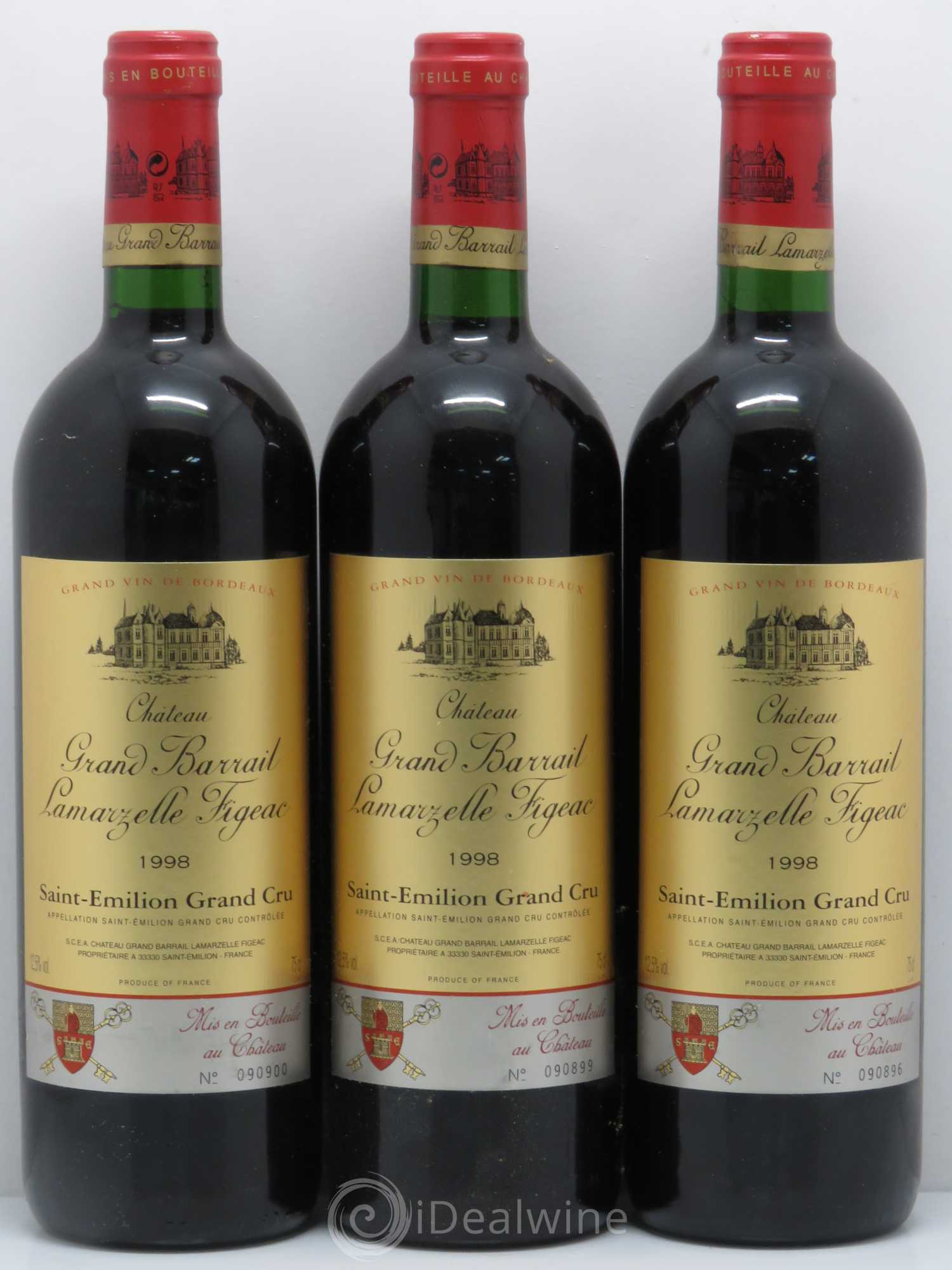 Château Grand Barrail Lamarzelle Figeac Grand Cru Classé 1998 - Lot de 12 bouteilles - 2