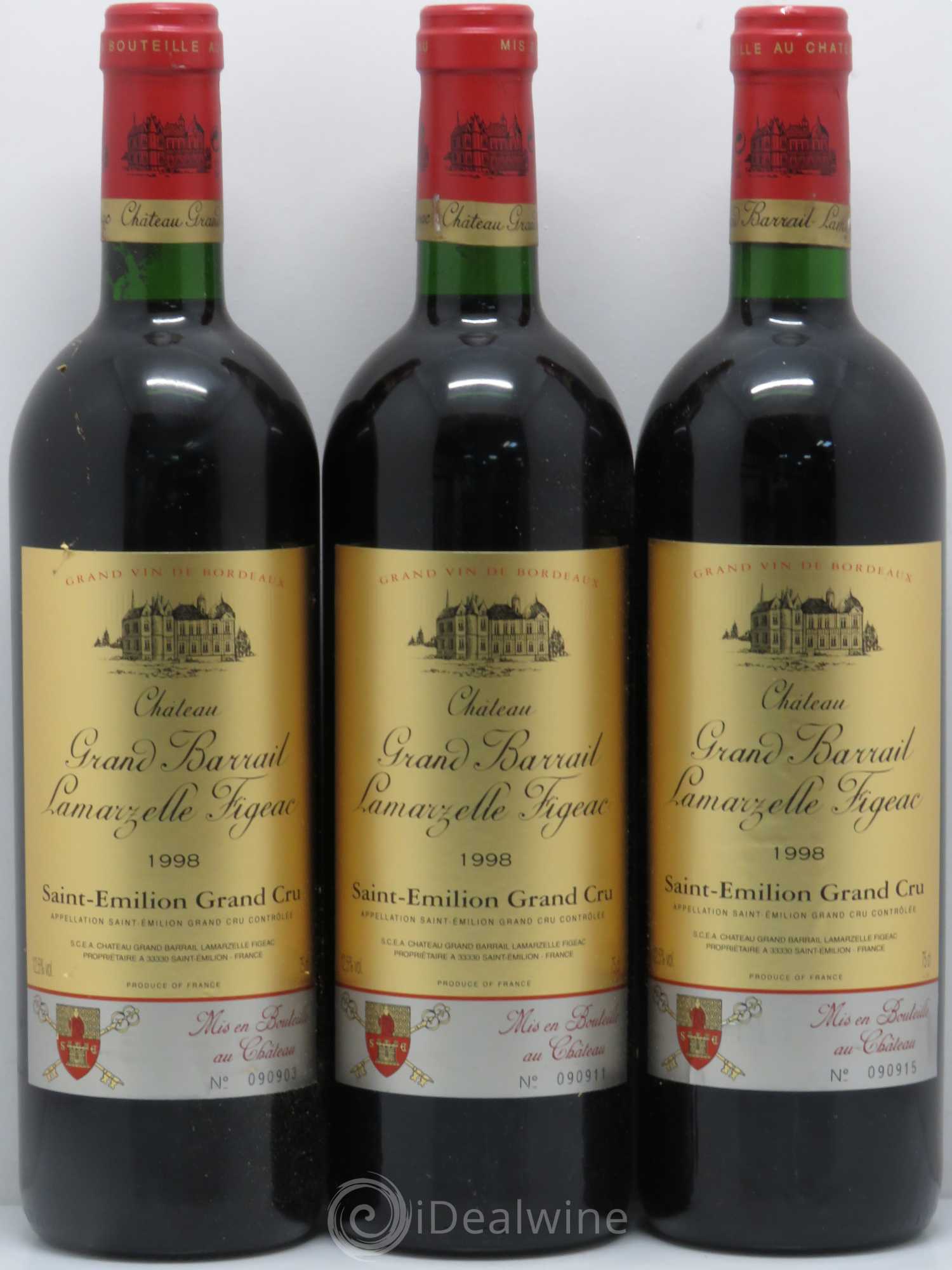 Château Grand Barrail Lamarzelle Figeac Grand Cru Classé 1998 - Lot de 12 bouteilles - 3