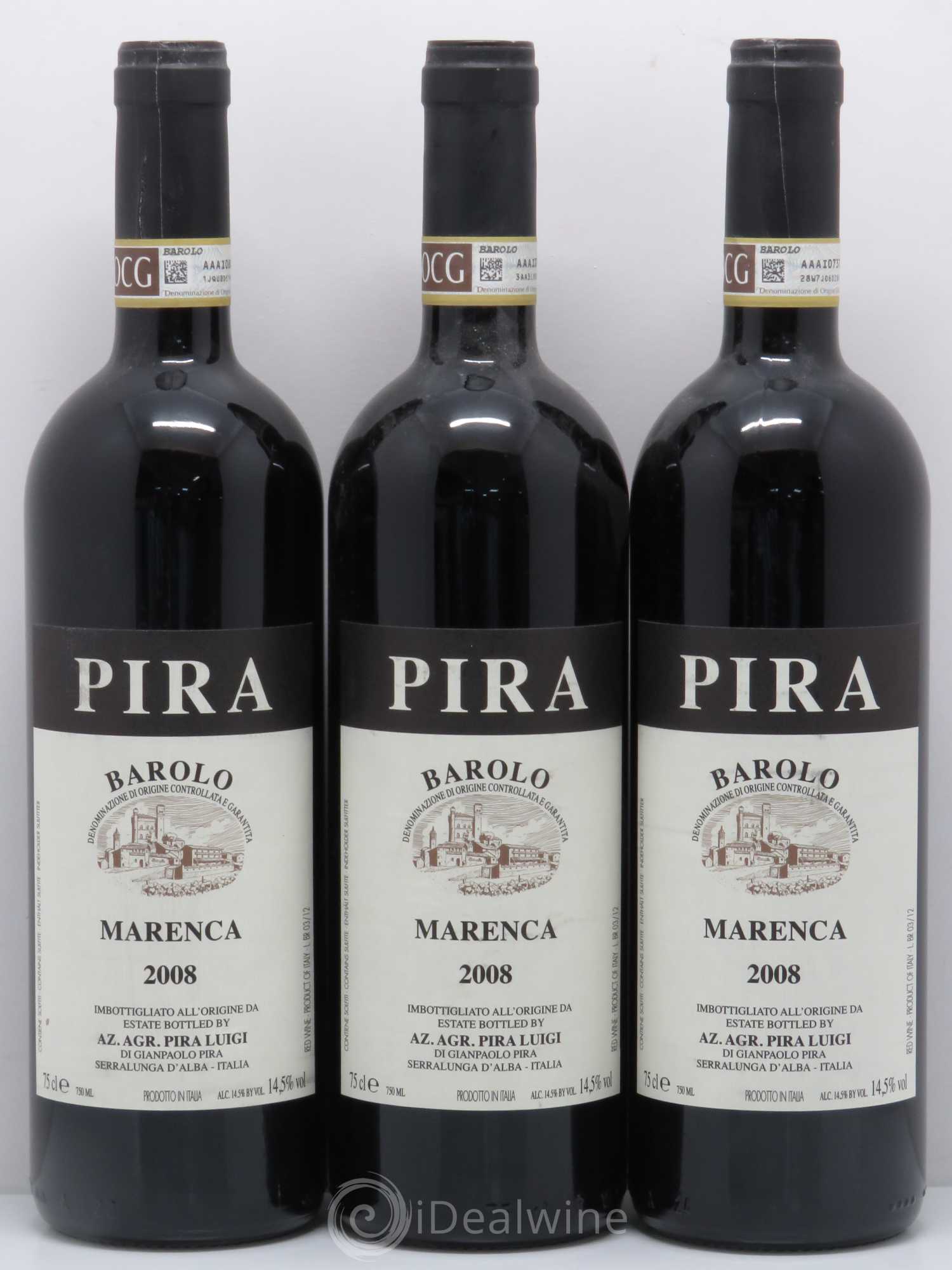 Barolo DOCG Luigi Pira Marenca 2008 - Lot de 3 bouteilles - 0